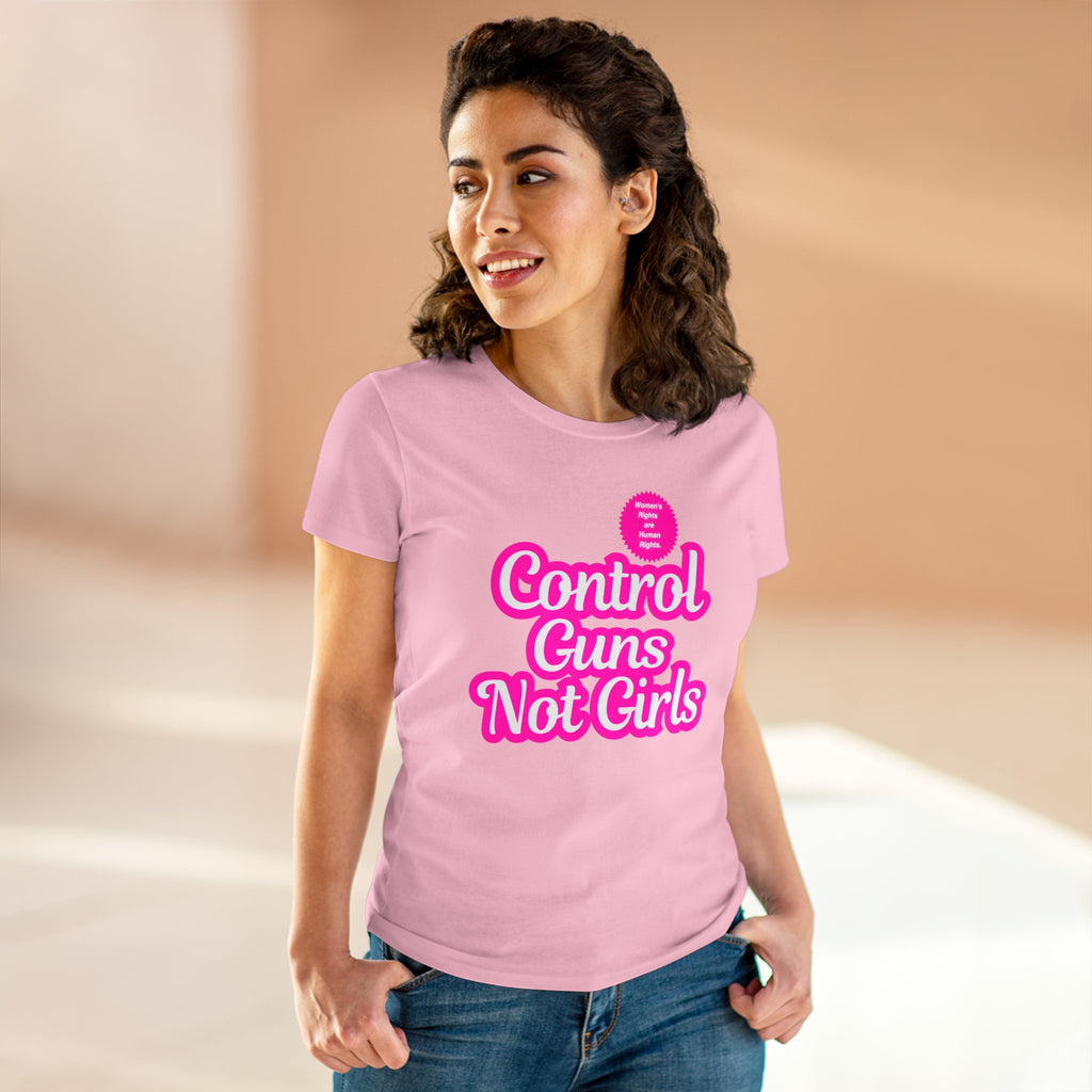 Control Guns Not Girls Women's Cotton Tee Feminist Rights TShirt