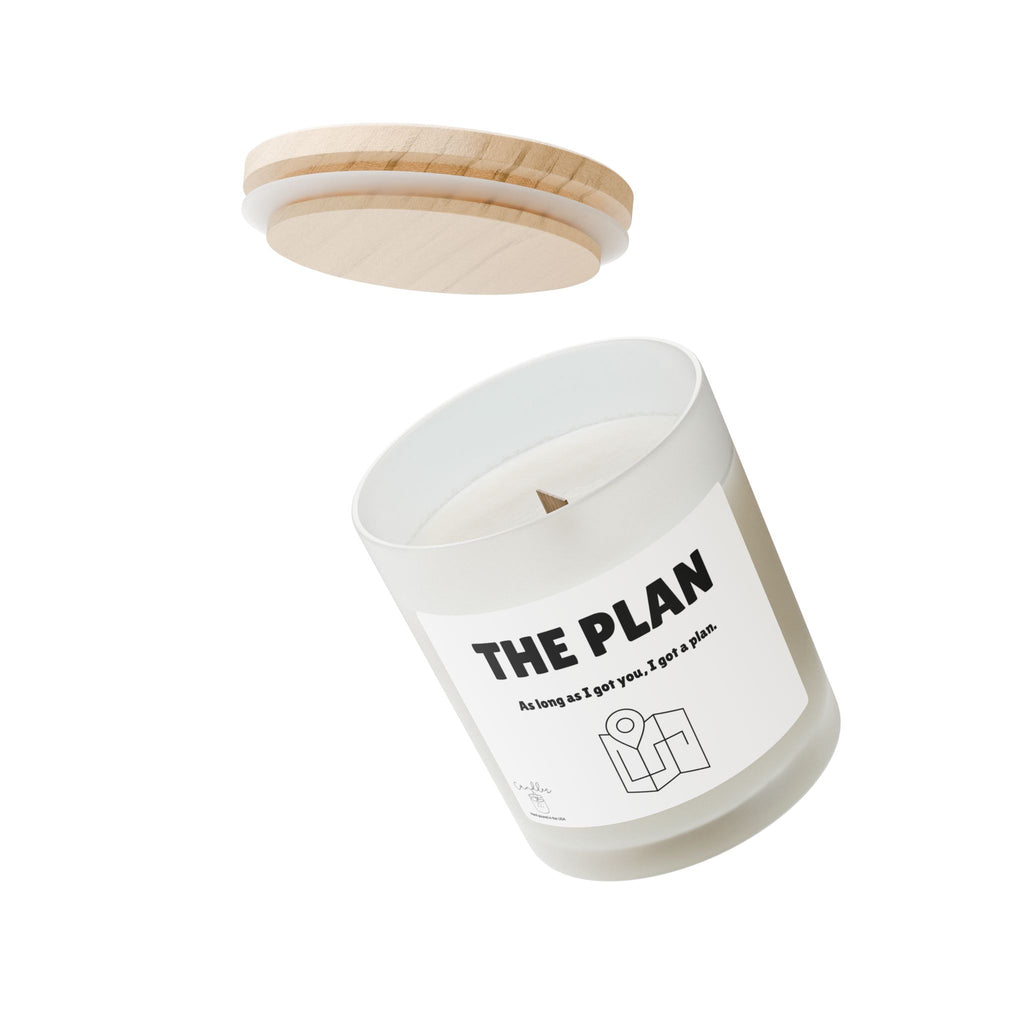 The Plan Wooden Wick Frosted Glass Candle, 11oz As long as I got you, I got a plan Candle Gift for Spouse