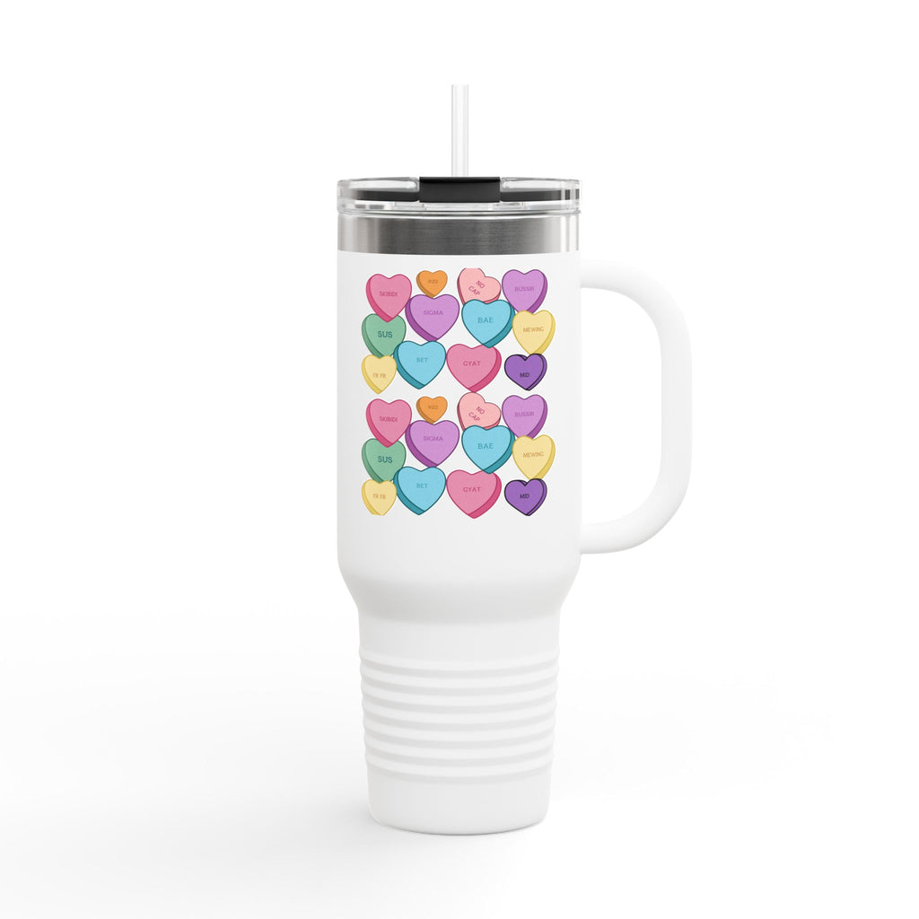 Candy Hearts Slang Insulated Travel Mug, 40oz
