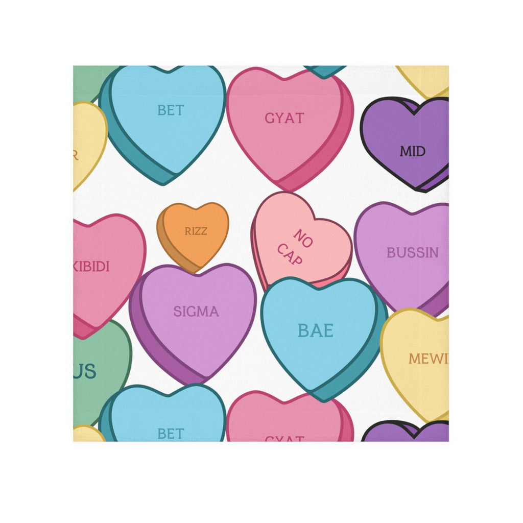 Candy Hearts Valentine's Face Towel