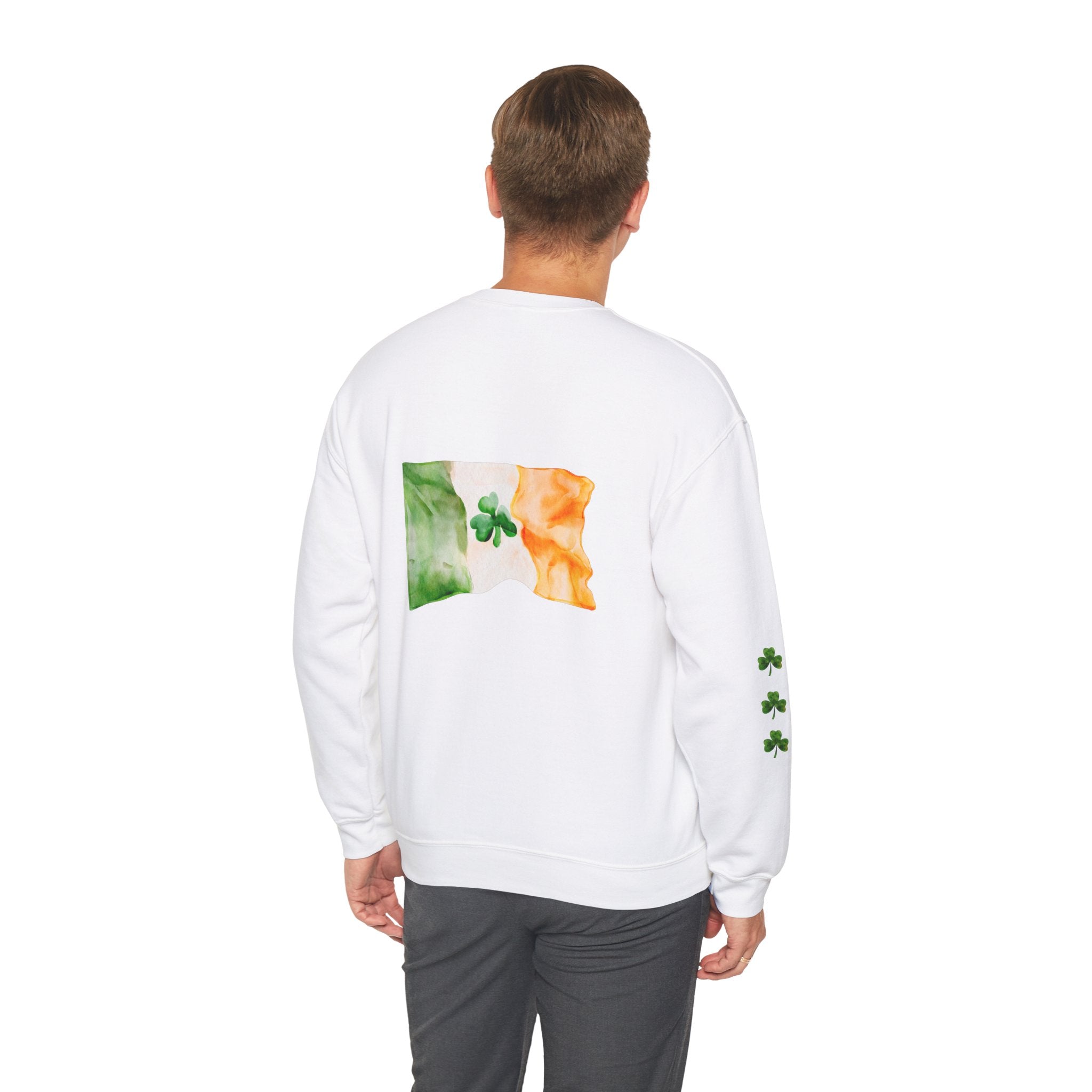 Custom Irish Flag Shamrock Sweatshirt St. Patrick's Day Sweatshirt Irish Pride Sweatshirt