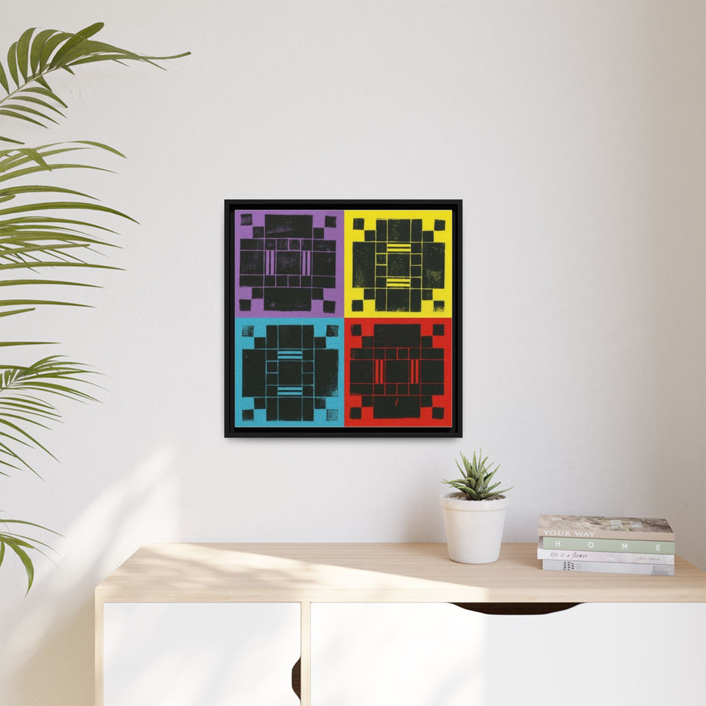 Printing With Legos Collagraph Matte Canvas, Framed