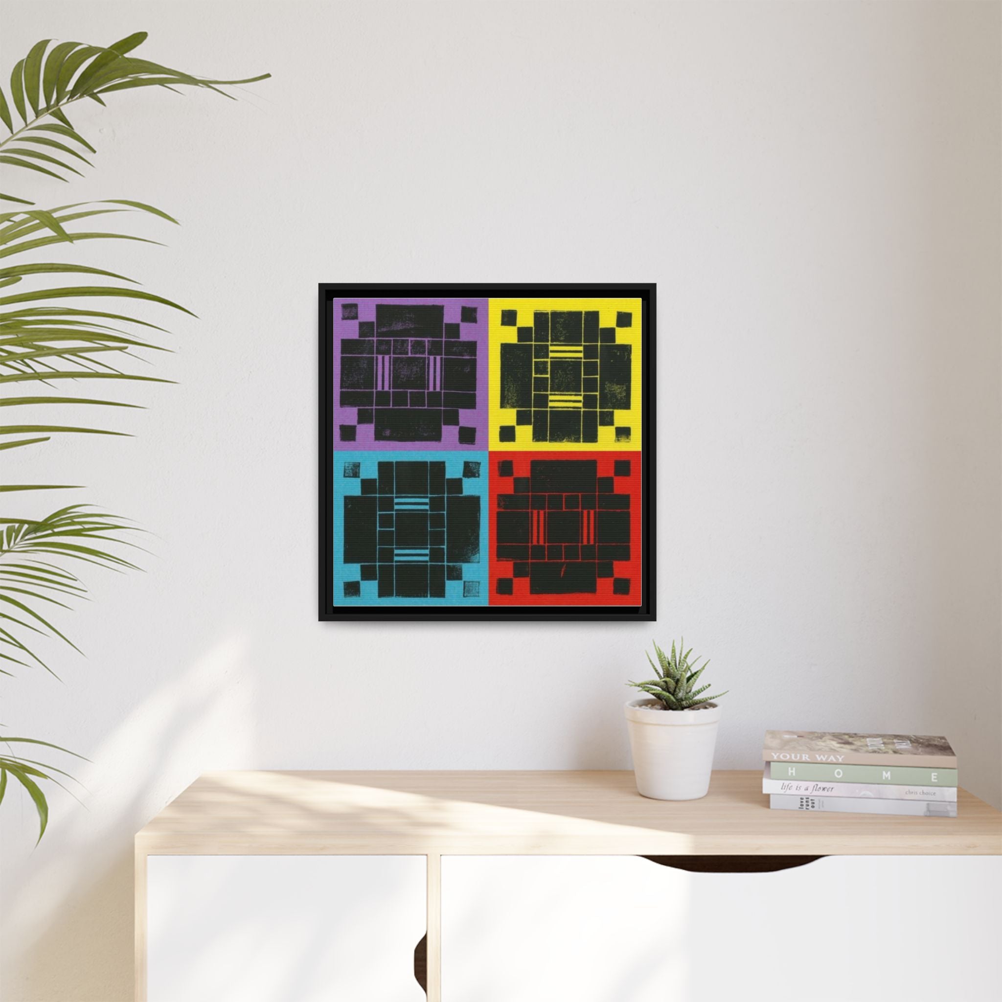 Printing With Legos Collagraph Matte Canvas, Framed