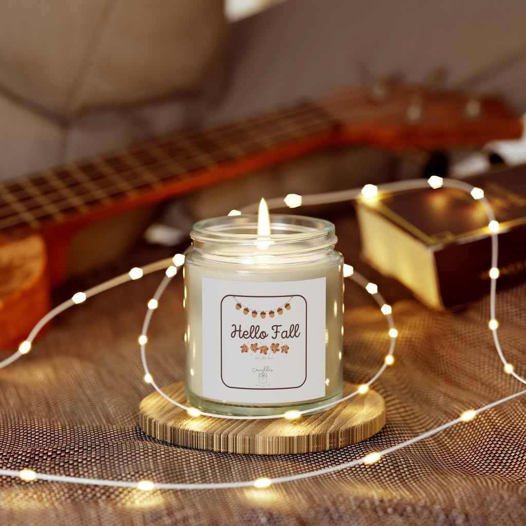 Hello Fall Candle  Vanilla Bean Scented Candle