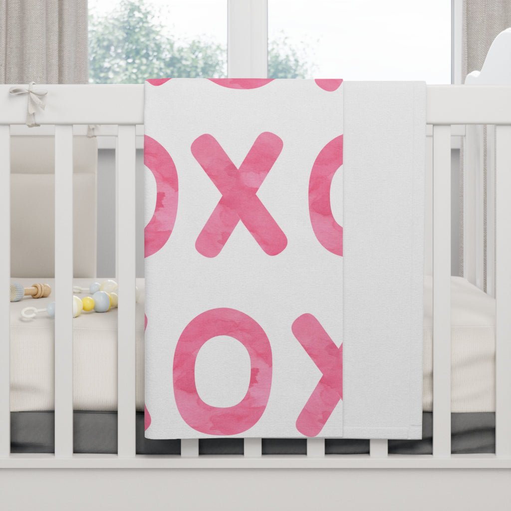 Hugs and Kisses Baby Blanket XO Baby Blanket Valentine's Baby Gift Soft Fleece XO Baby Blanket