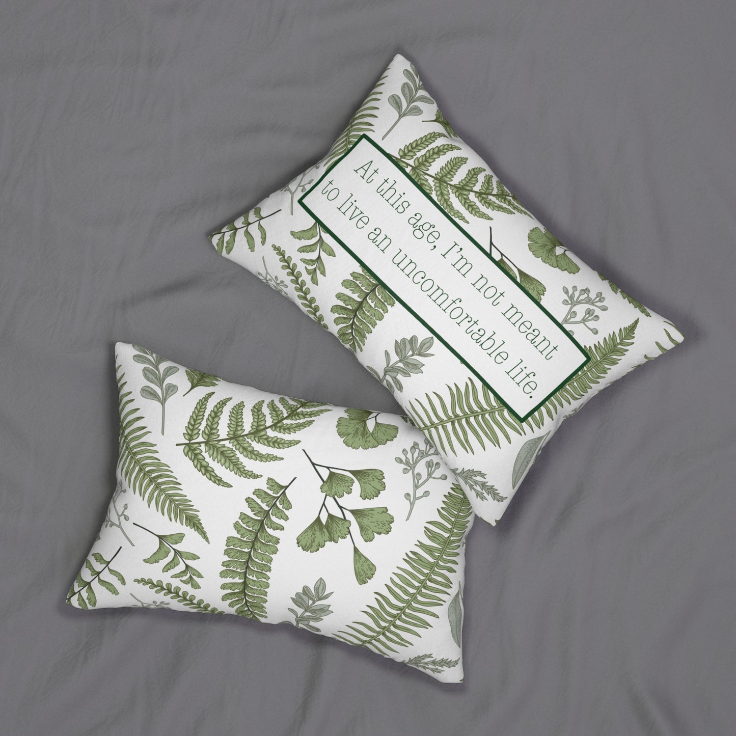 Quote Pillow Uncomfortable Life Quote White Lotus Green Decorative Pillow 20 x 14