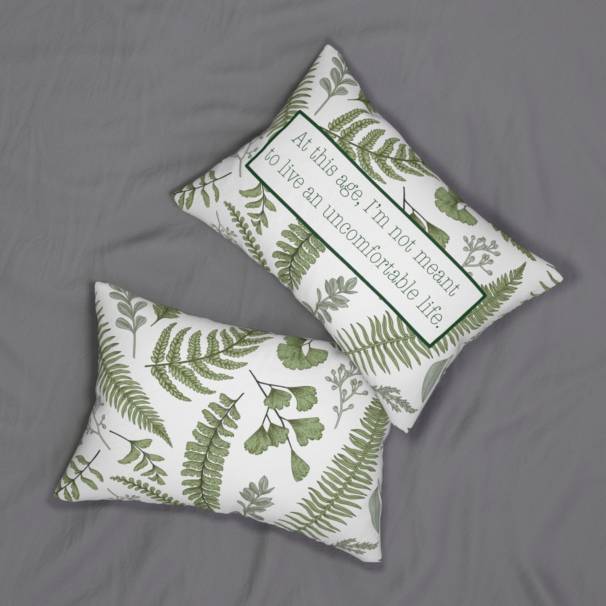 Quote Pillow Uncomfortable Life Quote White Lotus Green Decorative Pillow 20 x 14