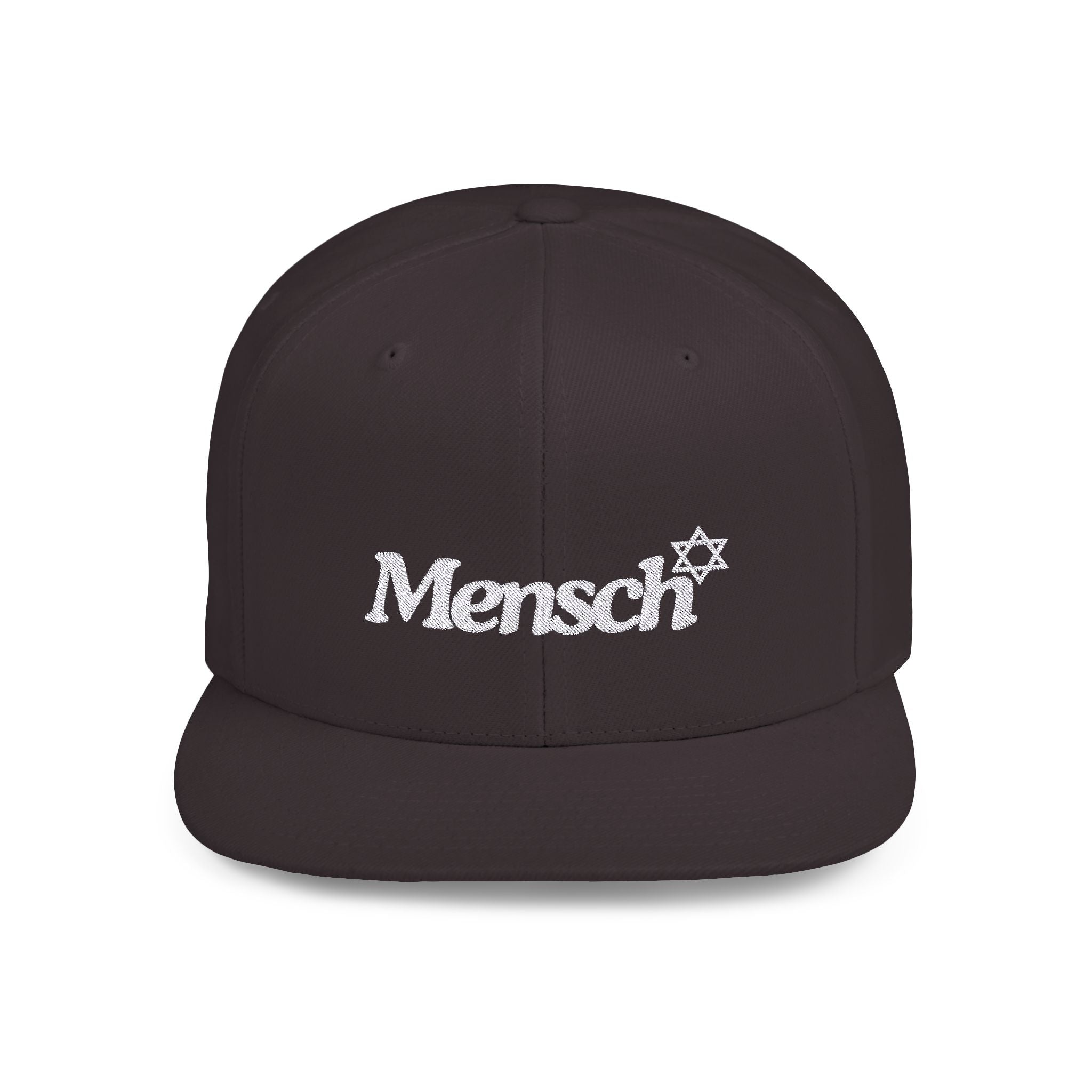 Mensch Flat Bill Snapback Jewish Hat Gift for Mensch