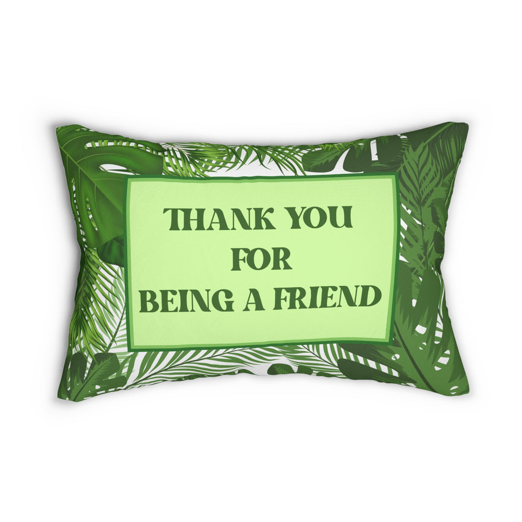 Thank You Friend Golden Girls Inspired Pillow, Tropical Decor, Gift for Friends, Green Tropical Decor