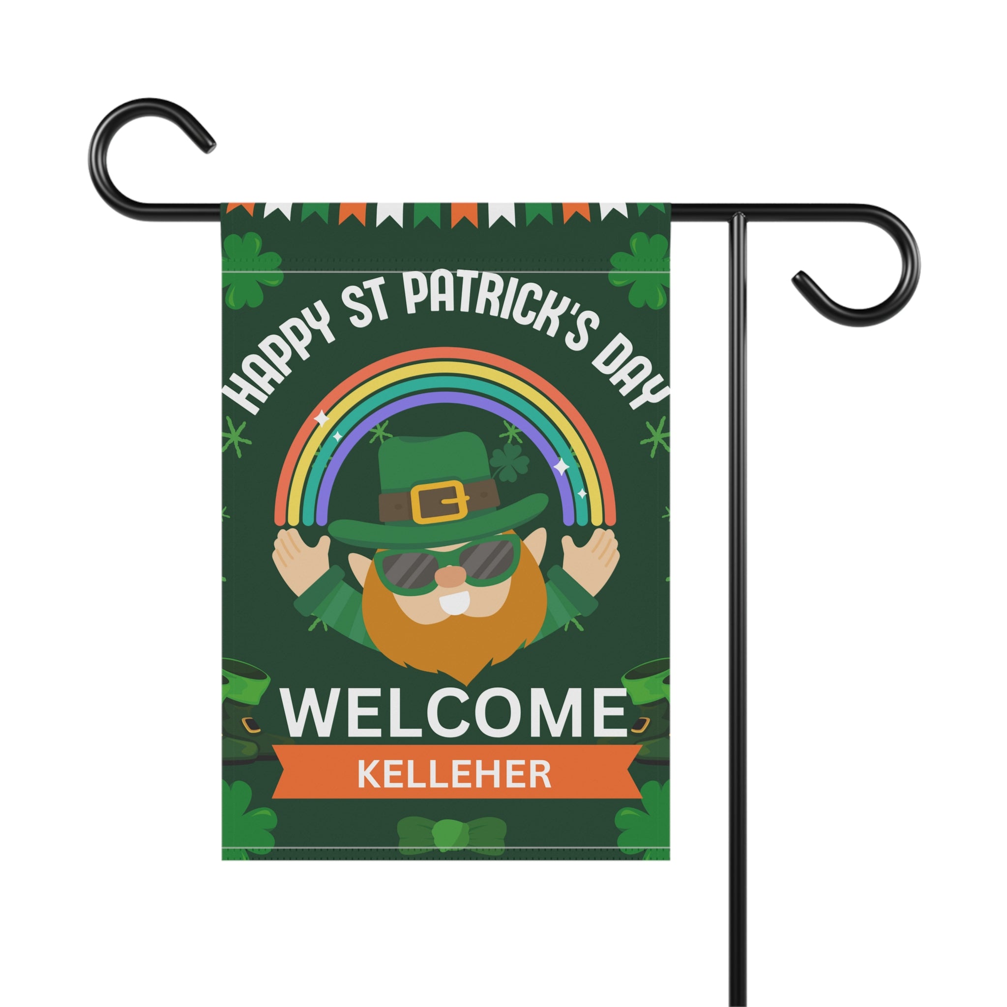Custom Name St Patrick's Day Garden Flag St Patrick's Day Welcome Flag for Garden