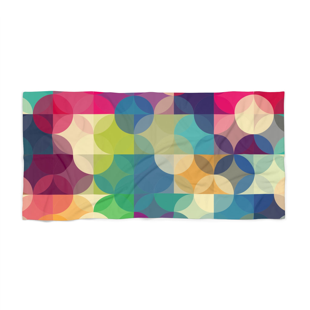 Vibrant Beach Towel, Geometric Summer Towel, Kaleidoscope Pool Accessory, Picnic Blanket, Vacation Essentials, Colorful Towel