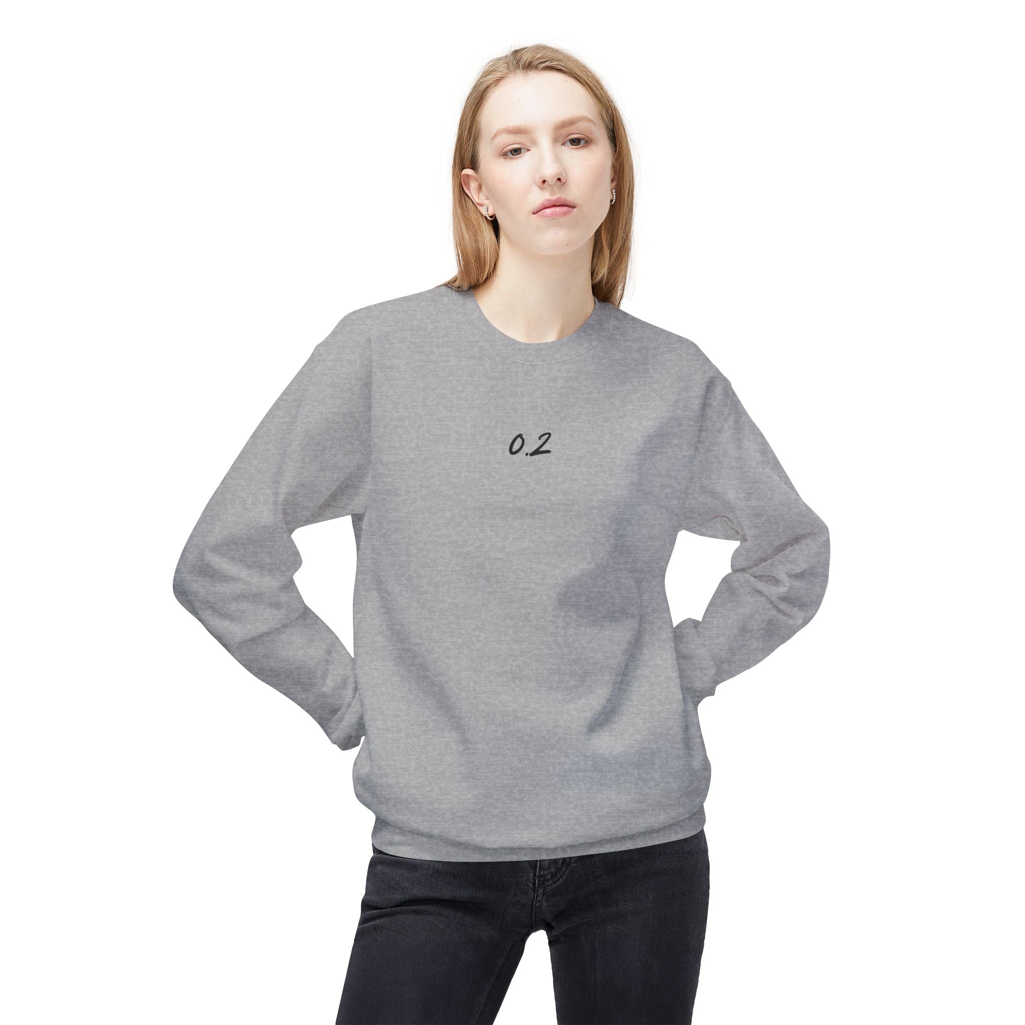 Minimalist 0.2 Fleece Crewneck Sweatshirt - Unisex Midweight Comfort Zero Point Two Sweatshirt