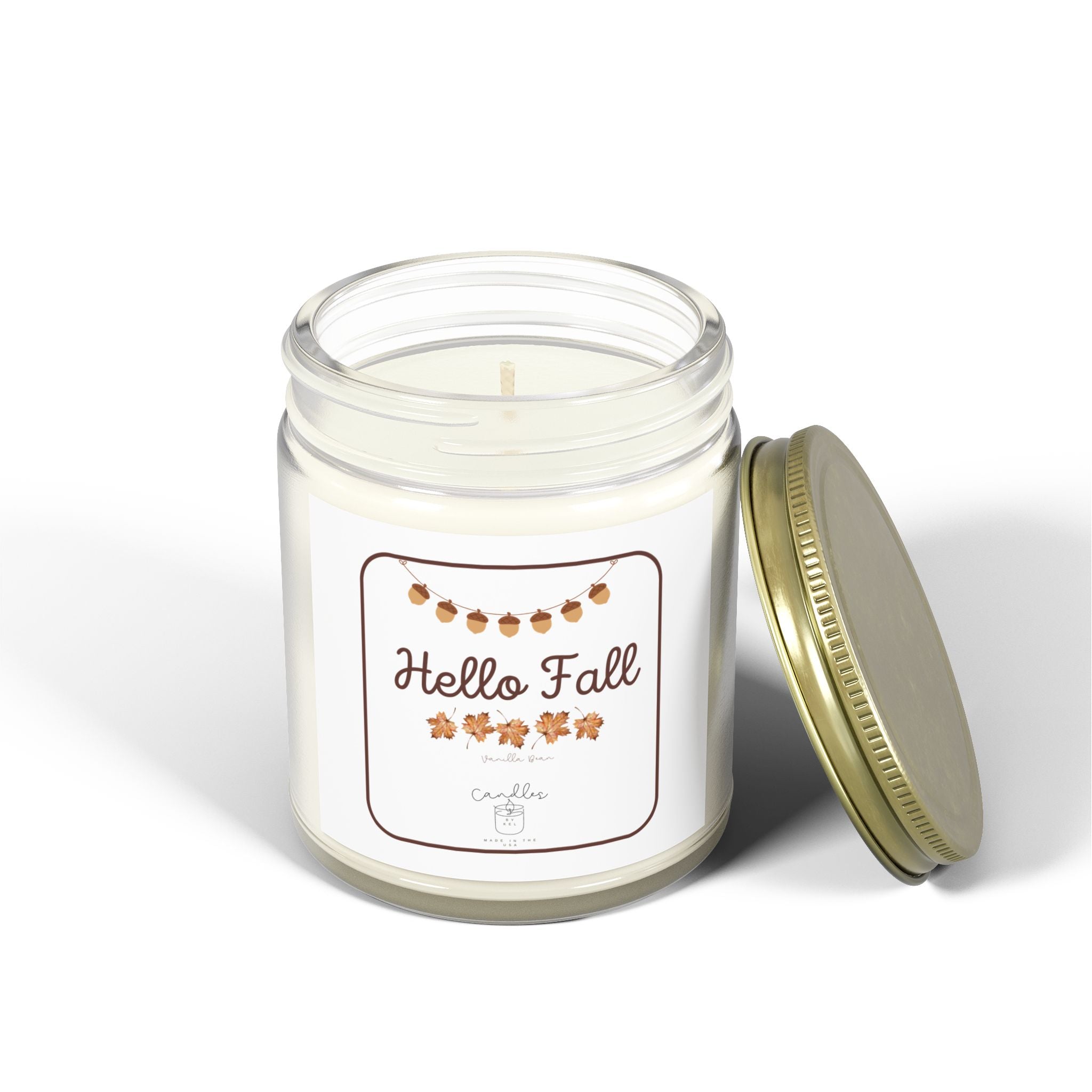 Hello Fall Candle  Vanilla Bean Scented Candle