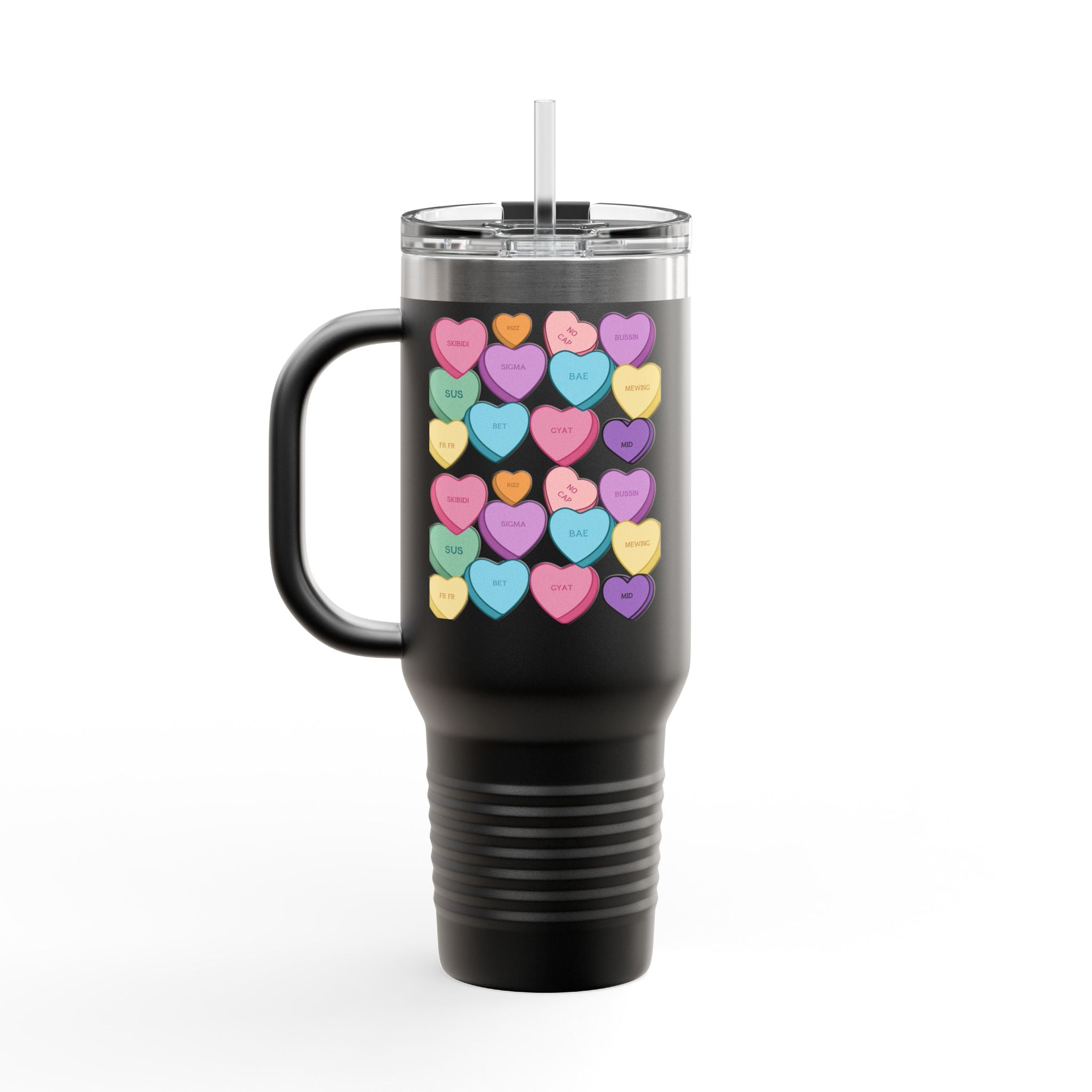 Candy Hearts Slang Insulated Travel Mug, 40oz