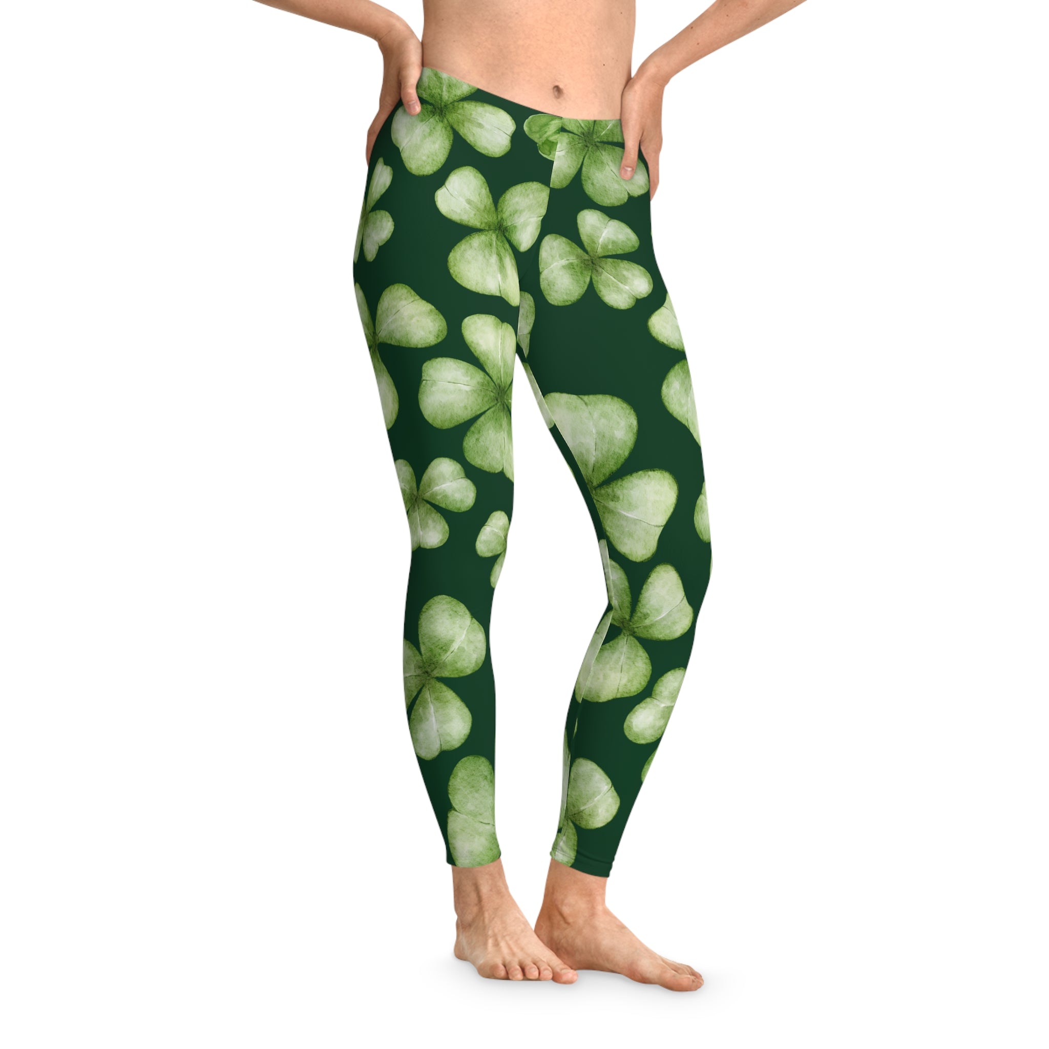 Shamrock Tights St. Patrick's Day Leggings Shamrock Stretchy Leggings