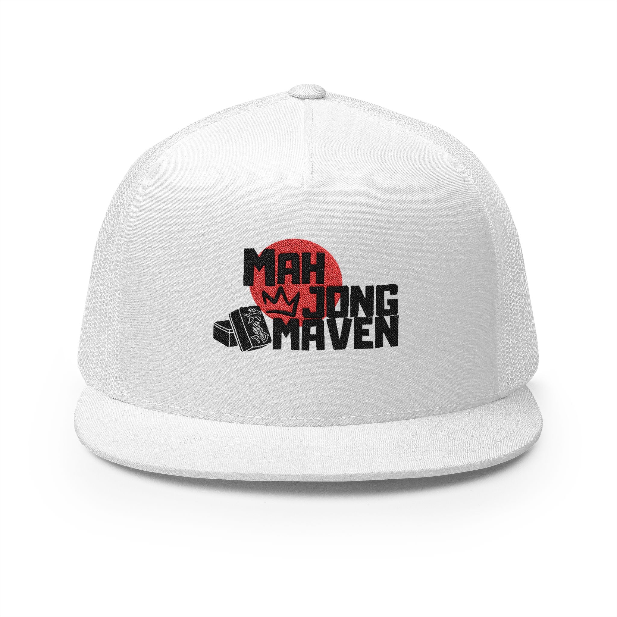 Mahjong Maven 5 Panel Trucker Cap, Mahjong Embroidered Hat Mahjongg Gift Mahjong Gift for Her