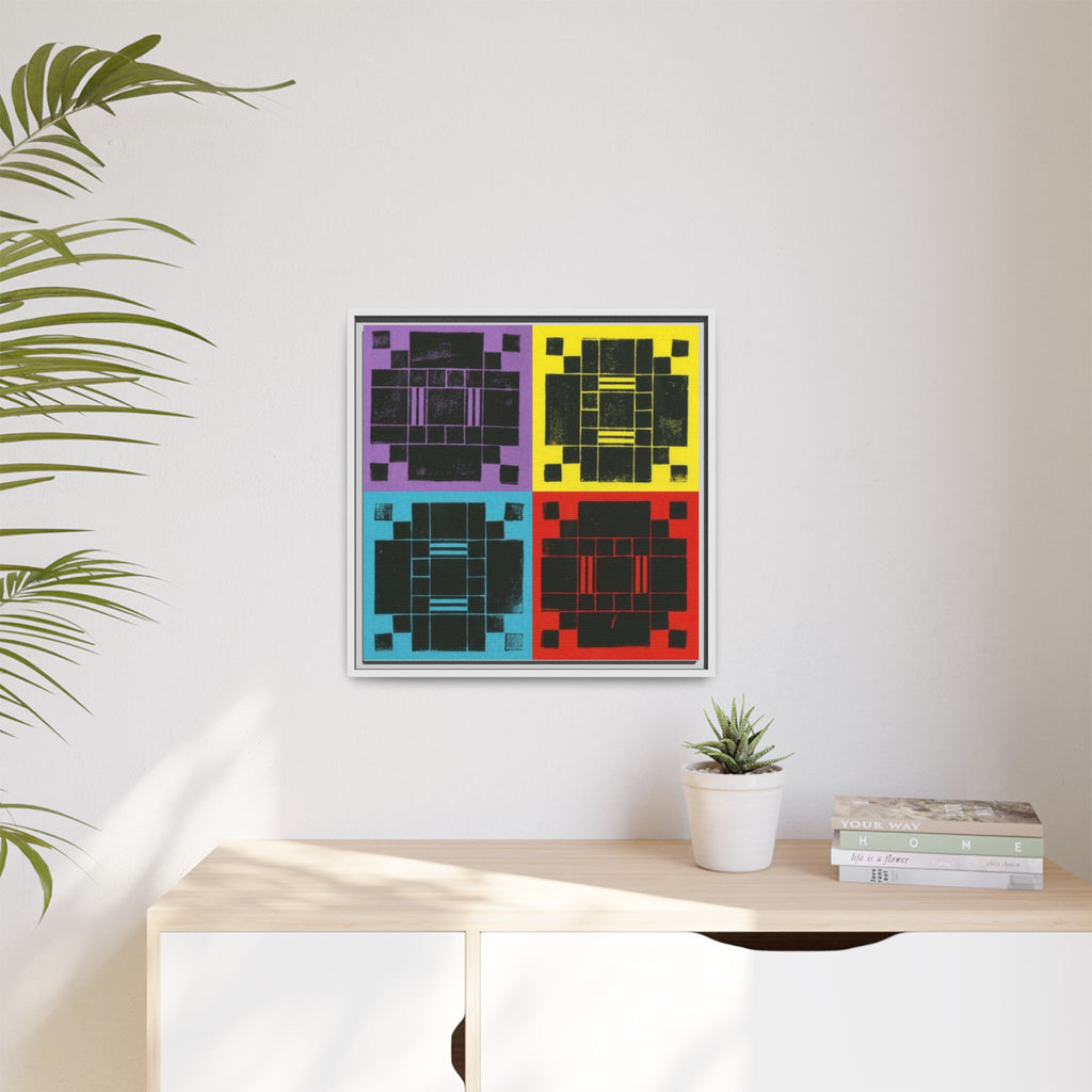 Printing With Legos Collagraph Matte Canvas, Framed