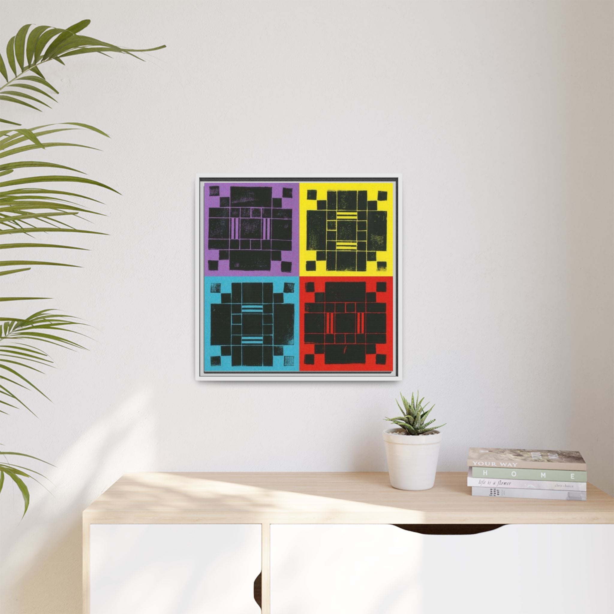 Printing With Legos Collagraph Matte Canvas, Framed