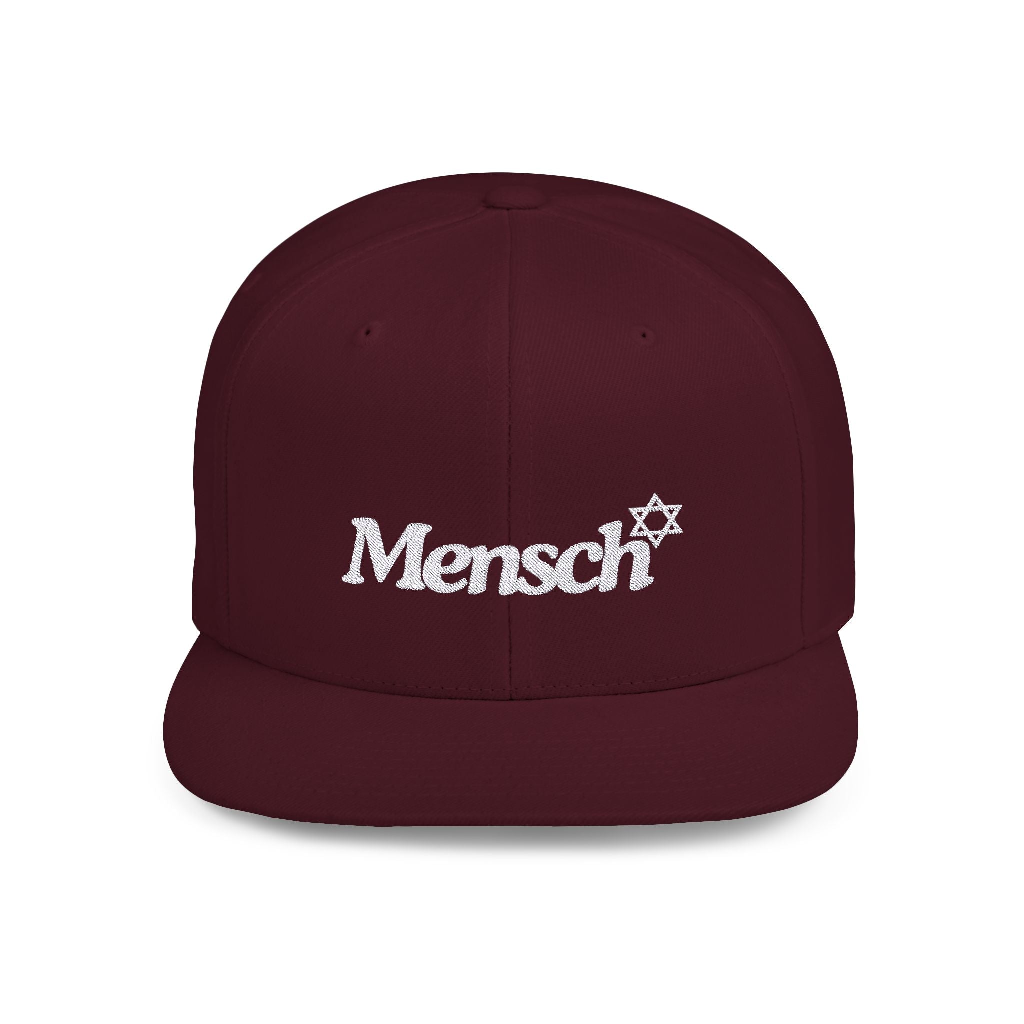 Mensch Flat Bill Snapback Jewish Hat Gift for Mensch