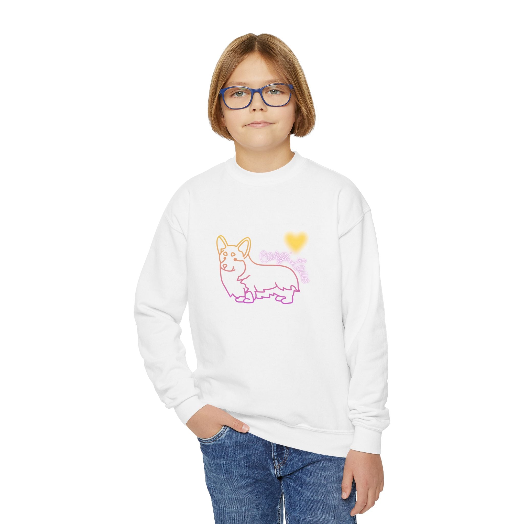 Corgi Love Youth Crewneck Sweatshirt