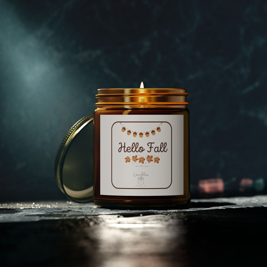 Hello Fall Candle  Vanilla Bean Scented Candle
