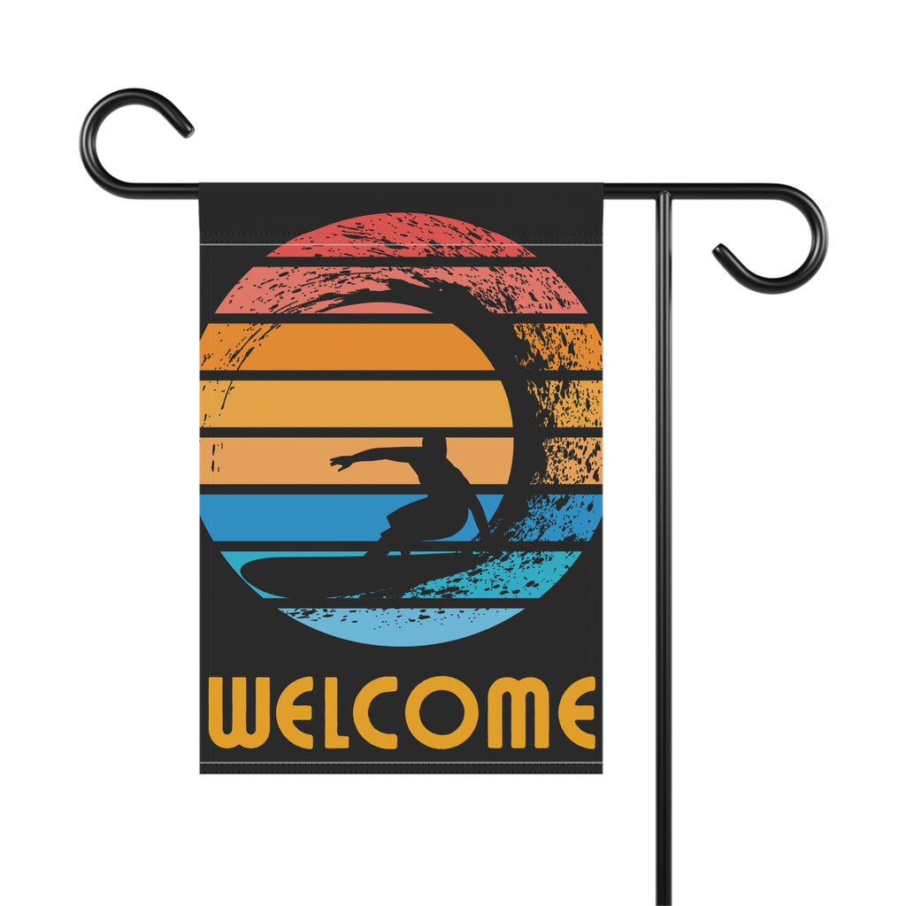 Surfing Welcome Garden Banner | Summer Welcome Flag 12 X 18 inches