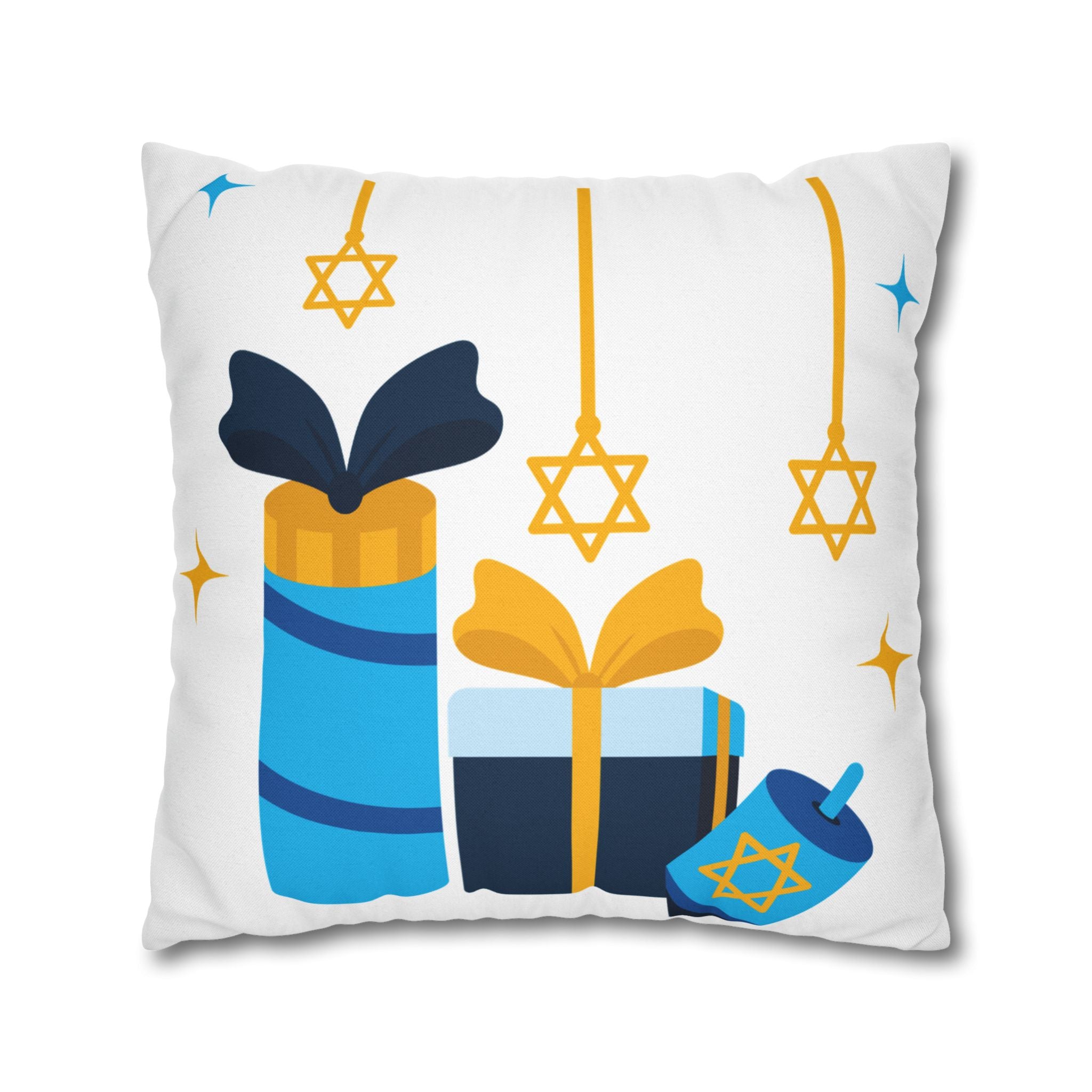 Hanukkah Decor Pillowcase, Let's Get Lit Chanukah Pillow Cover, Double Sided Hanukkah Decor