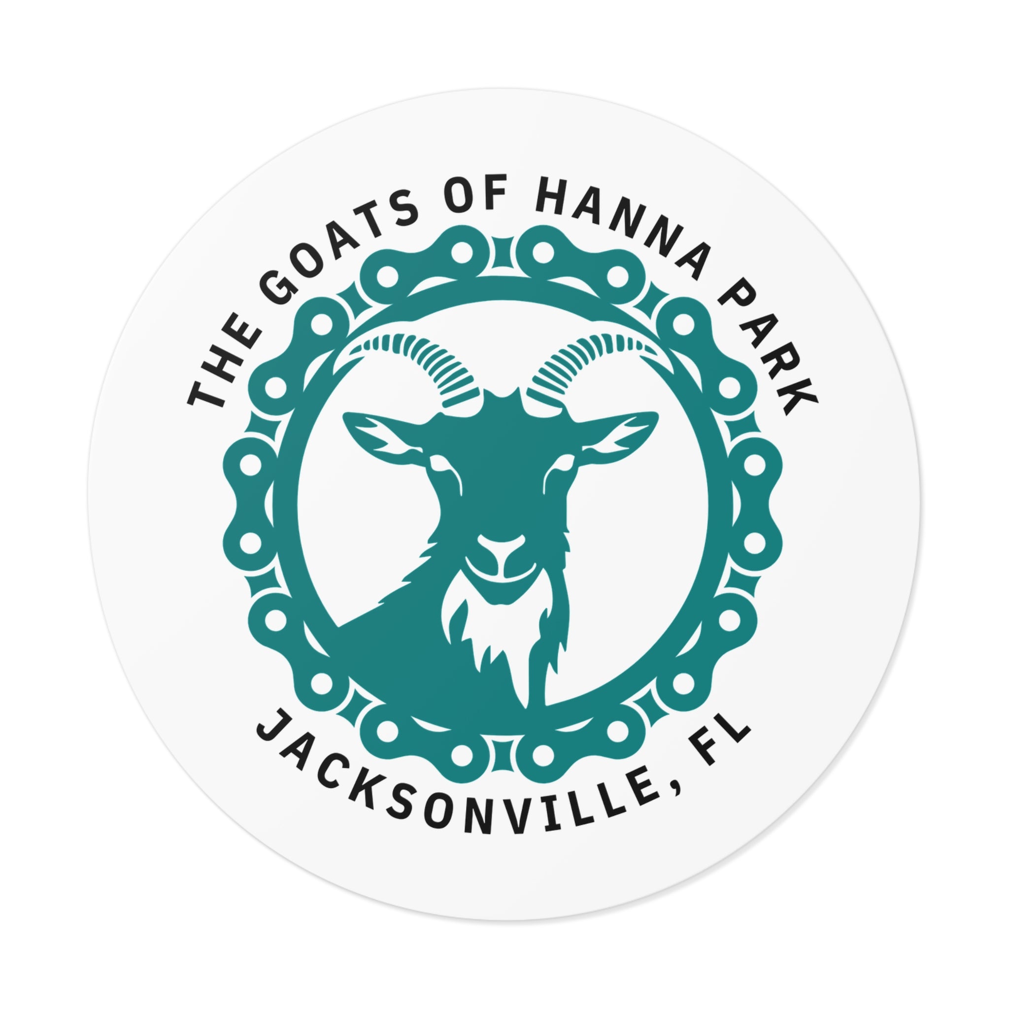 Mountain Bike Goat Round Vinyl Stickers