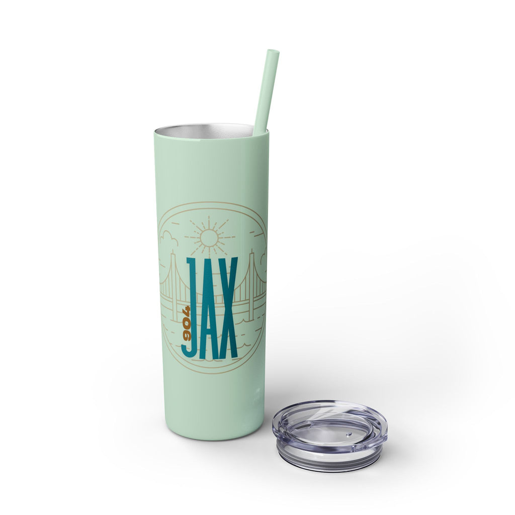 Jacksonville City of Bridges Skinny Tumbler with Straw, 20oz