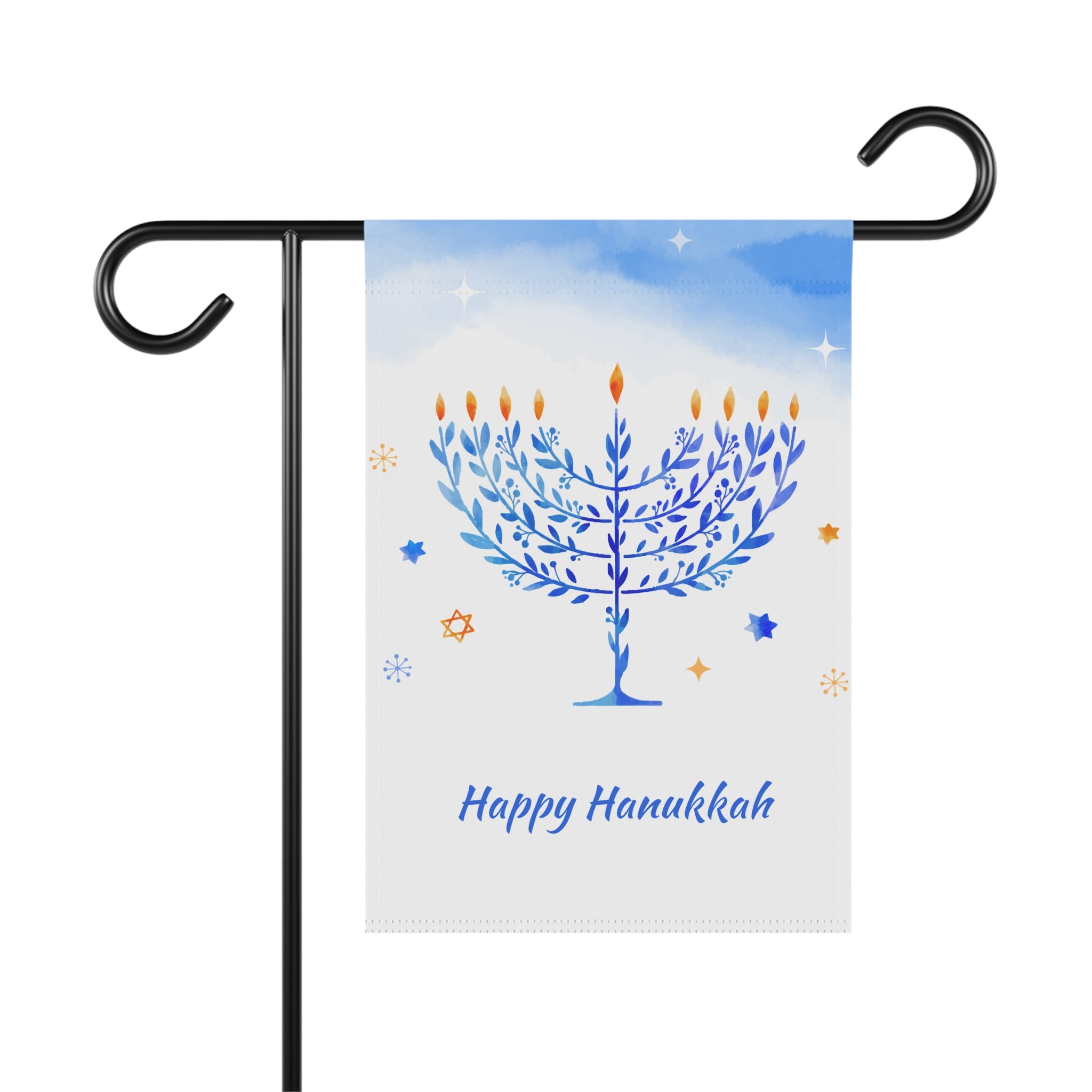 Happy Hanukkah Garden Flag Banner