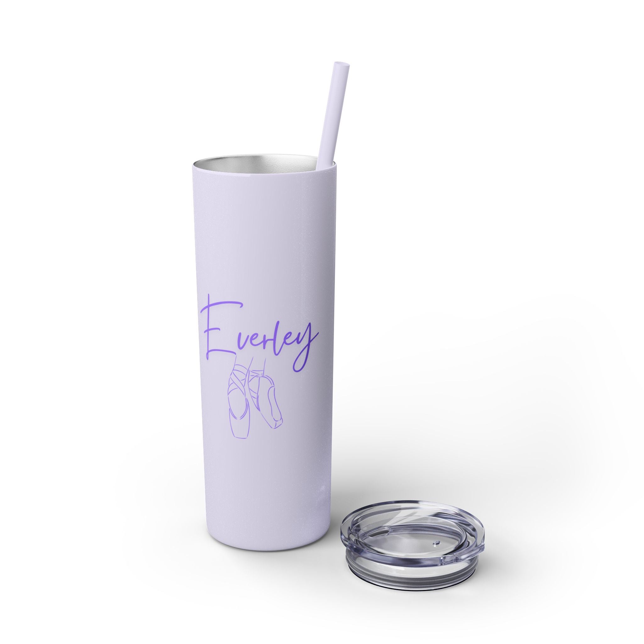 Custom Dance Skinny Tumbler with Straw, 20oz w/name
