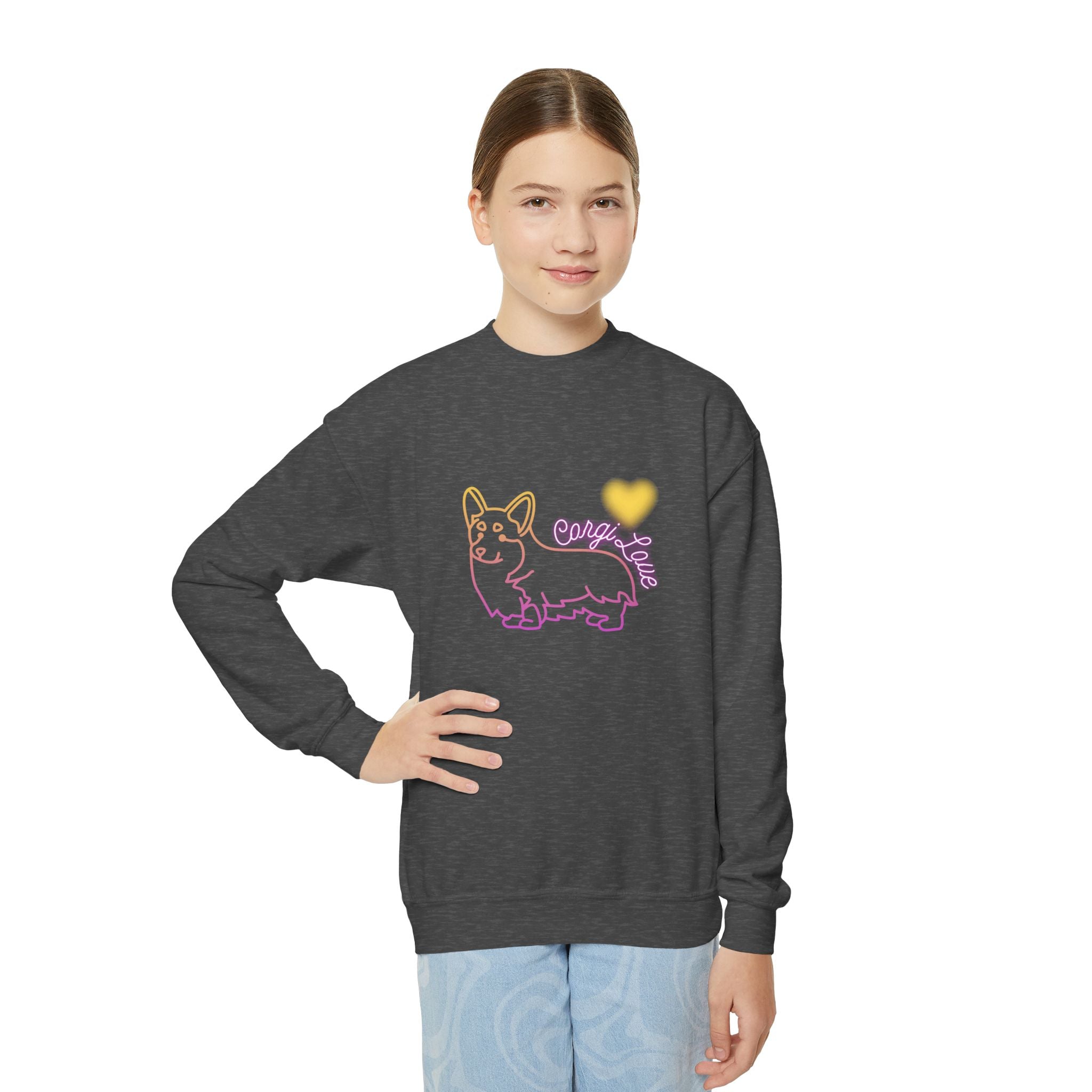 Corgi Love Youth Crewneck Sweatshirt