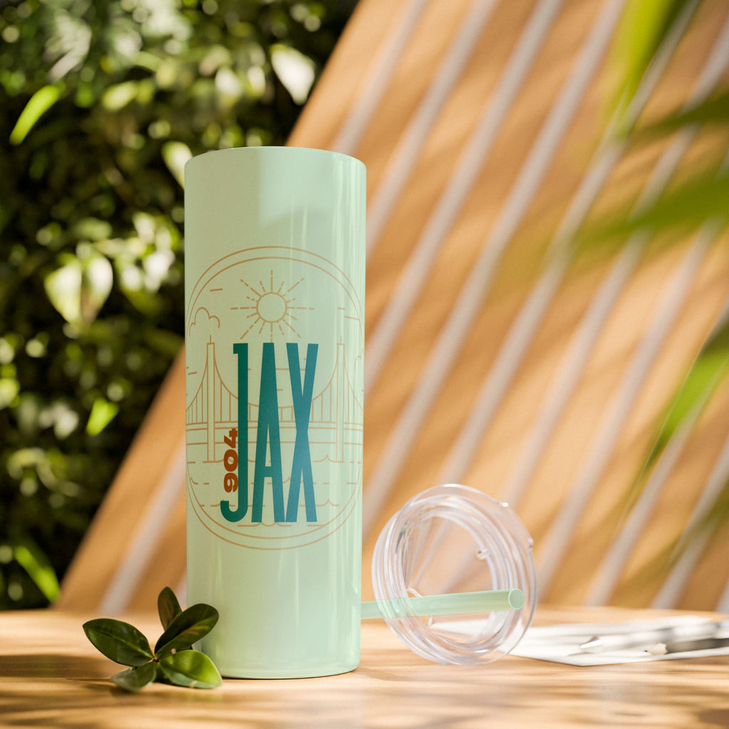 Jacksonville City of Bridges Skinny Tumbler with Straw, 20oz