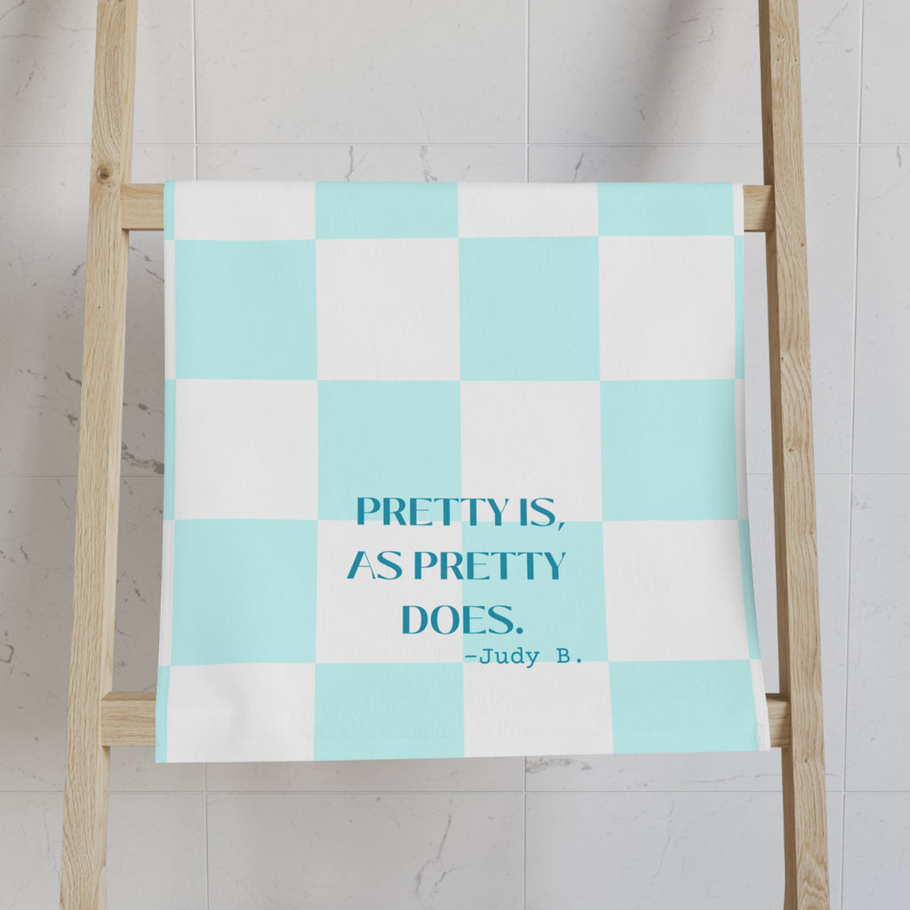 The Judy Checkered Hand Towel, Pretty Is As Pretty Does Hand Towel or Kitchen Towel 26 x 16 inch Super Absorbent Towel