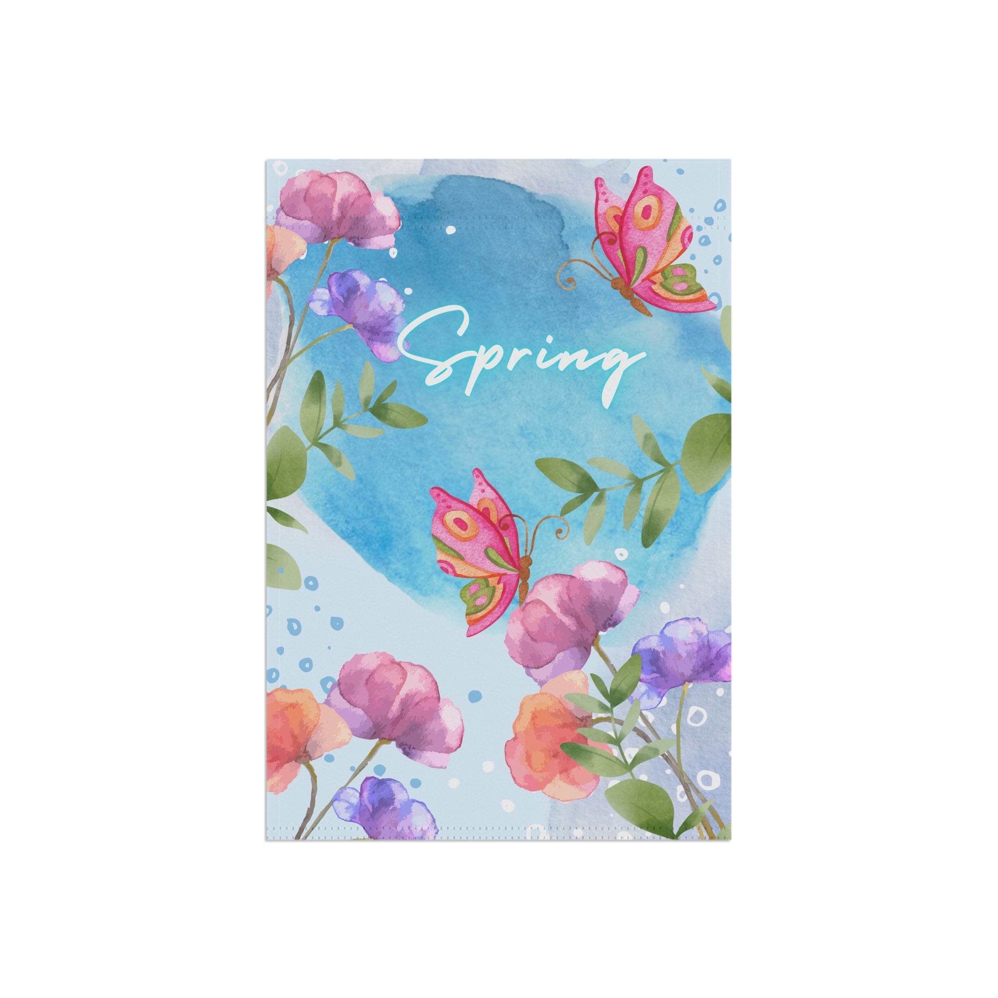 Spring Garden Flag or Spring House Flag, Vibrant House Flag for Spring, Floral Outdoor Decor, Springtime Decor, Butterfly Garden Flag