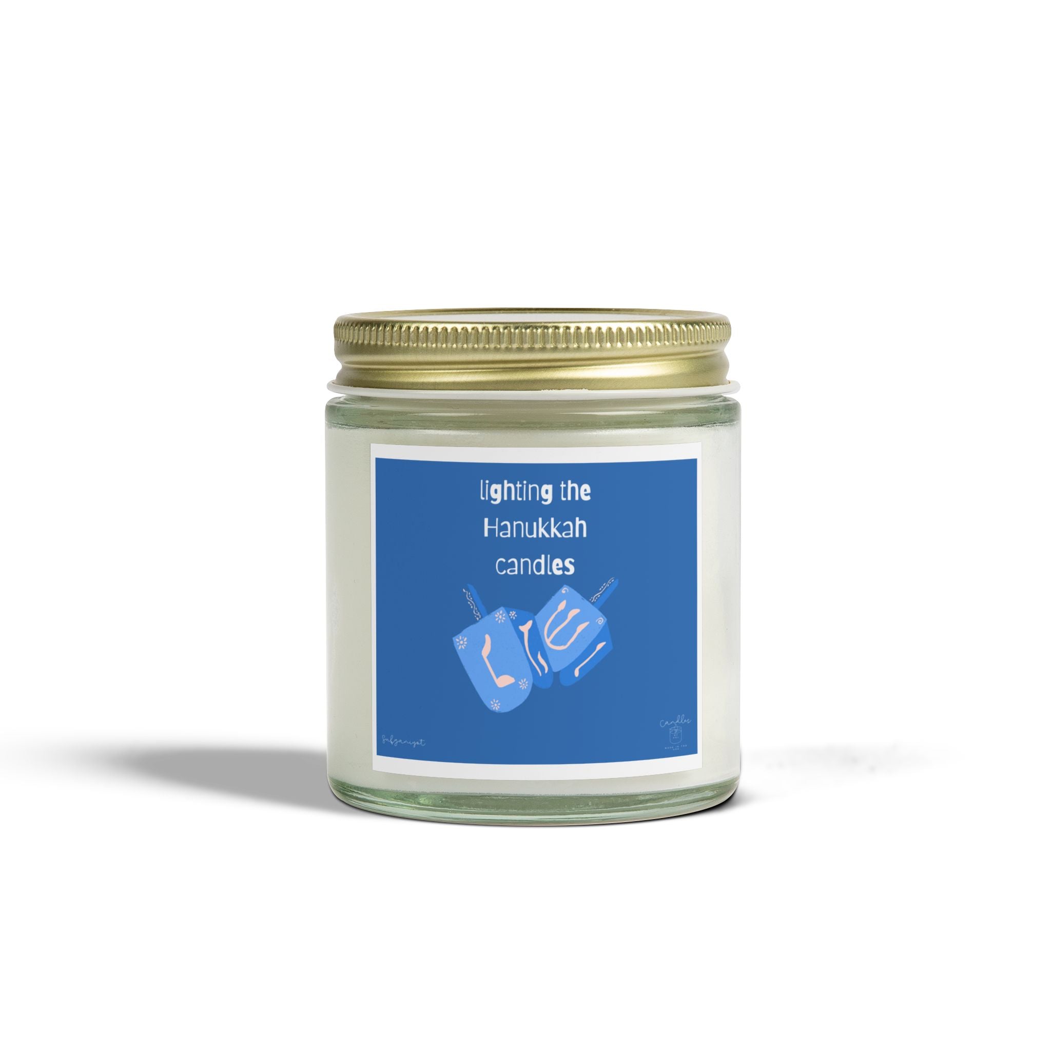 Hanukkah Holiday Candle, Sufganiyot Candle for Hanukkah Jelly Donut Scent, Made with Coconut Apricot Wax (4oz, 9oz)