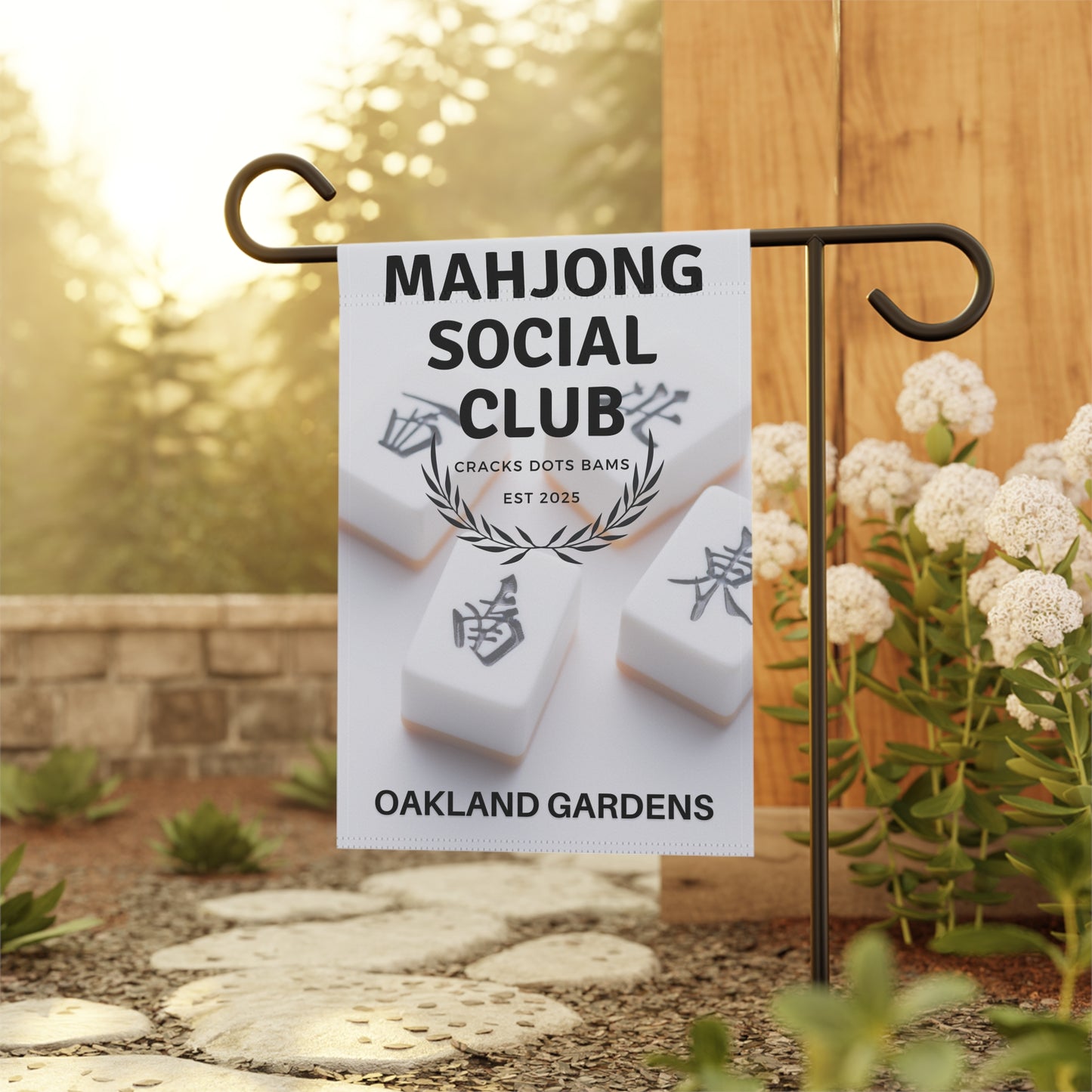 Mahjong Social Club Garden Flag Welcome to Mahjong Flag Mahjong Club Flag Personalized