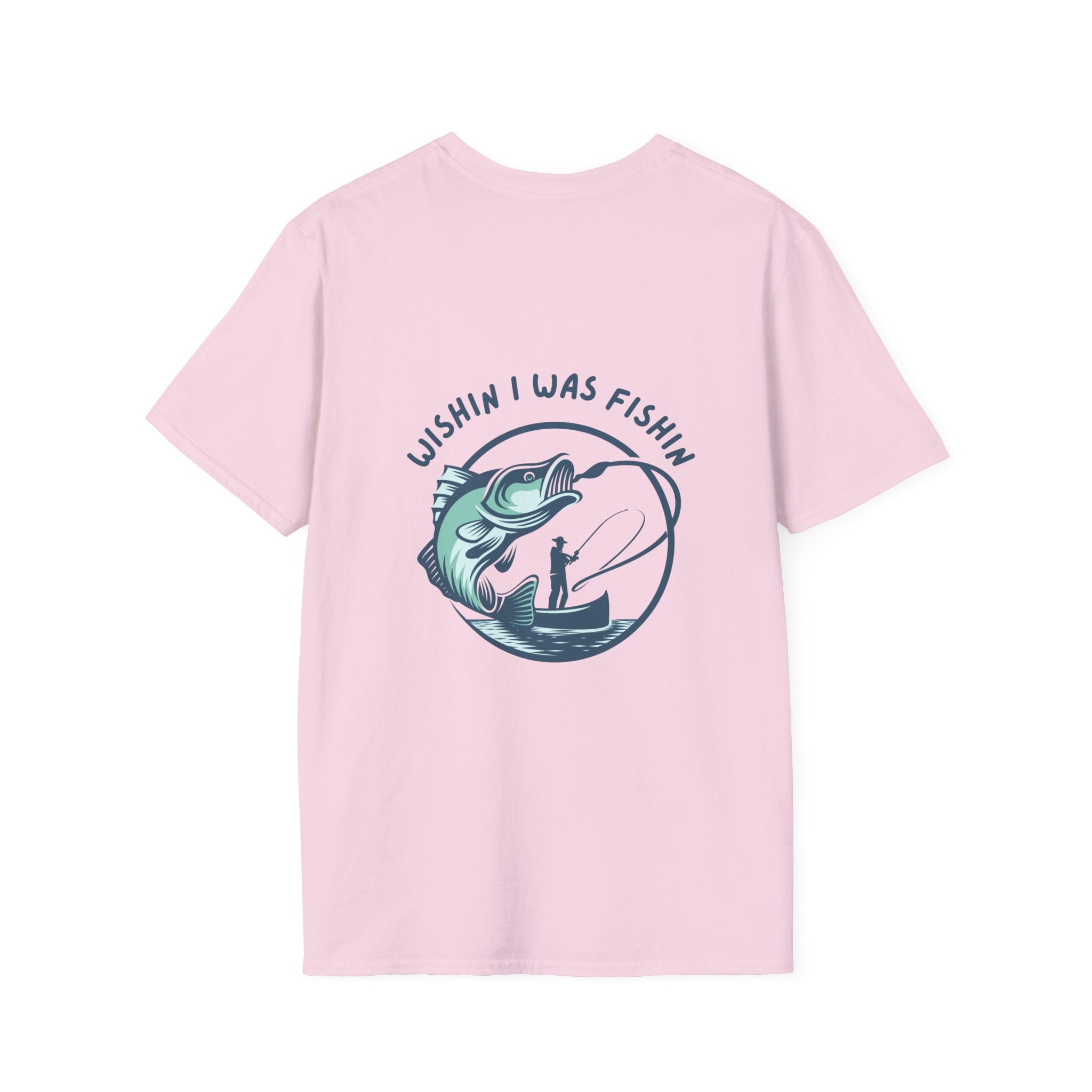 Fishing HumorGraphic Soft Tee Fishing T-Shirt - Wishin I Was FishinTee Gift for Dad