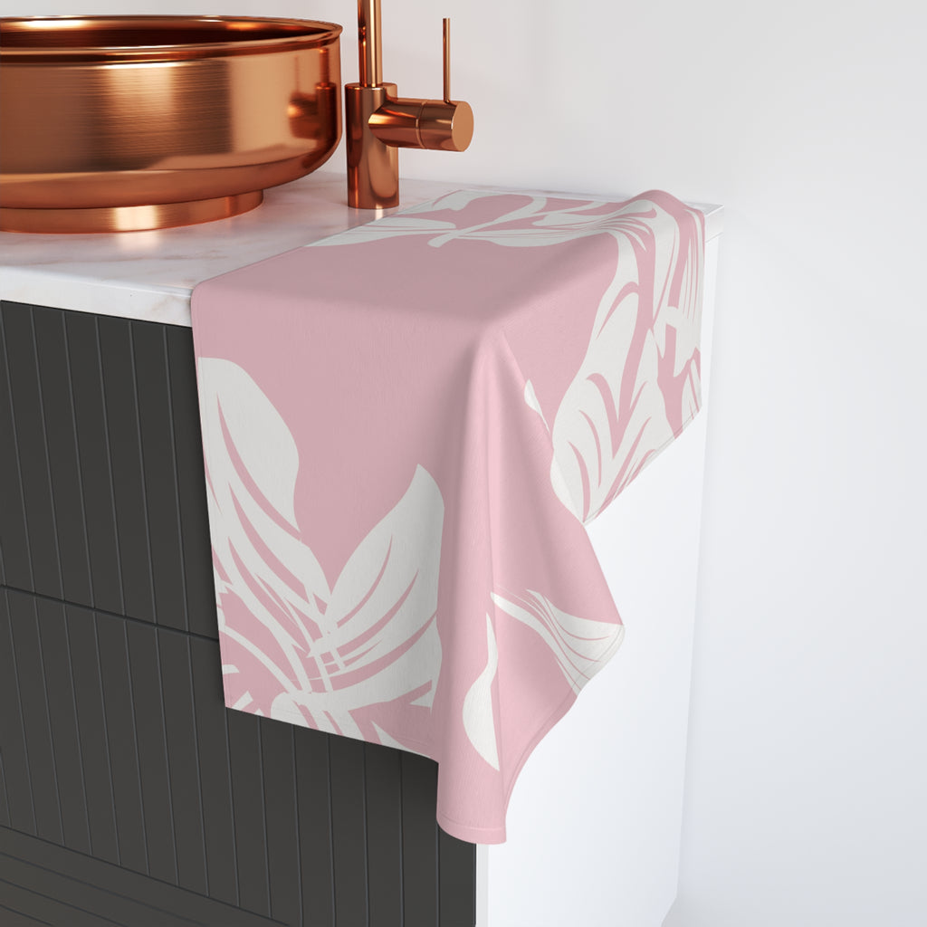 Hand Towel Pink Floral Kitchen or Bath Guest Towel