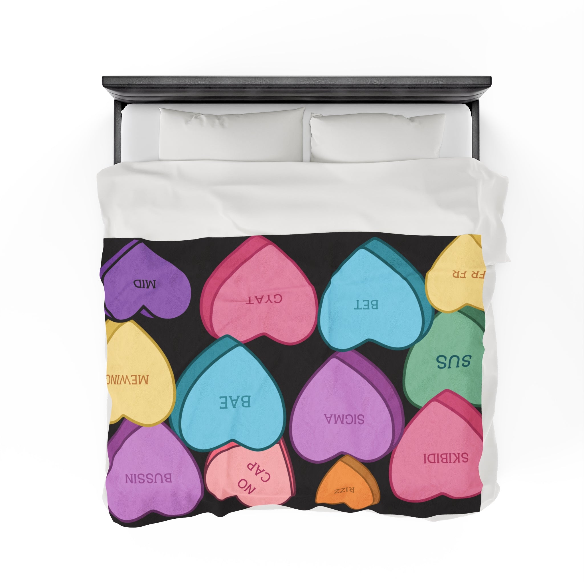 Candy Heart Valentine's Velvet Soft Blanket