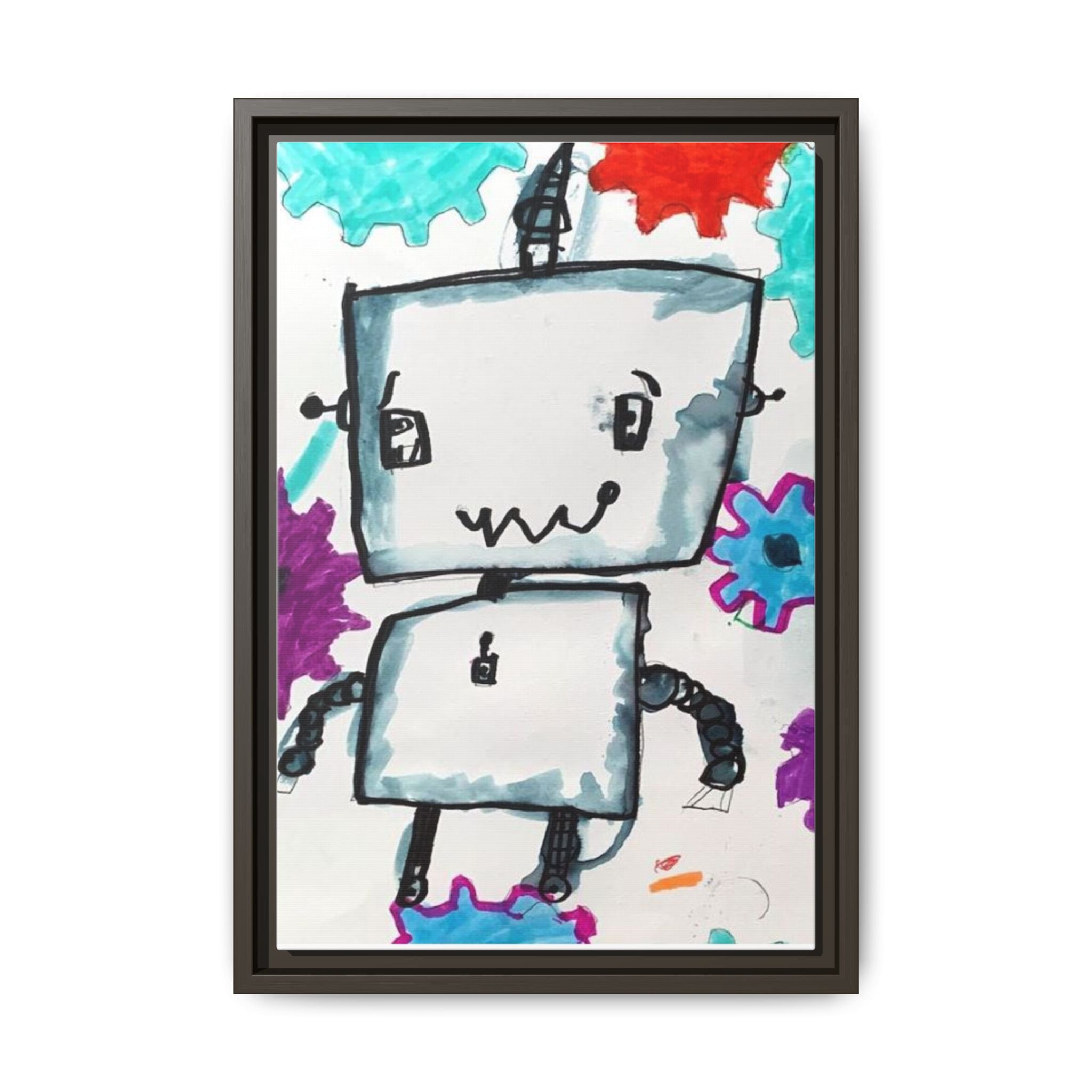 Nam June Paik Robots Matte Canvas Art by Jackson Smith Framed