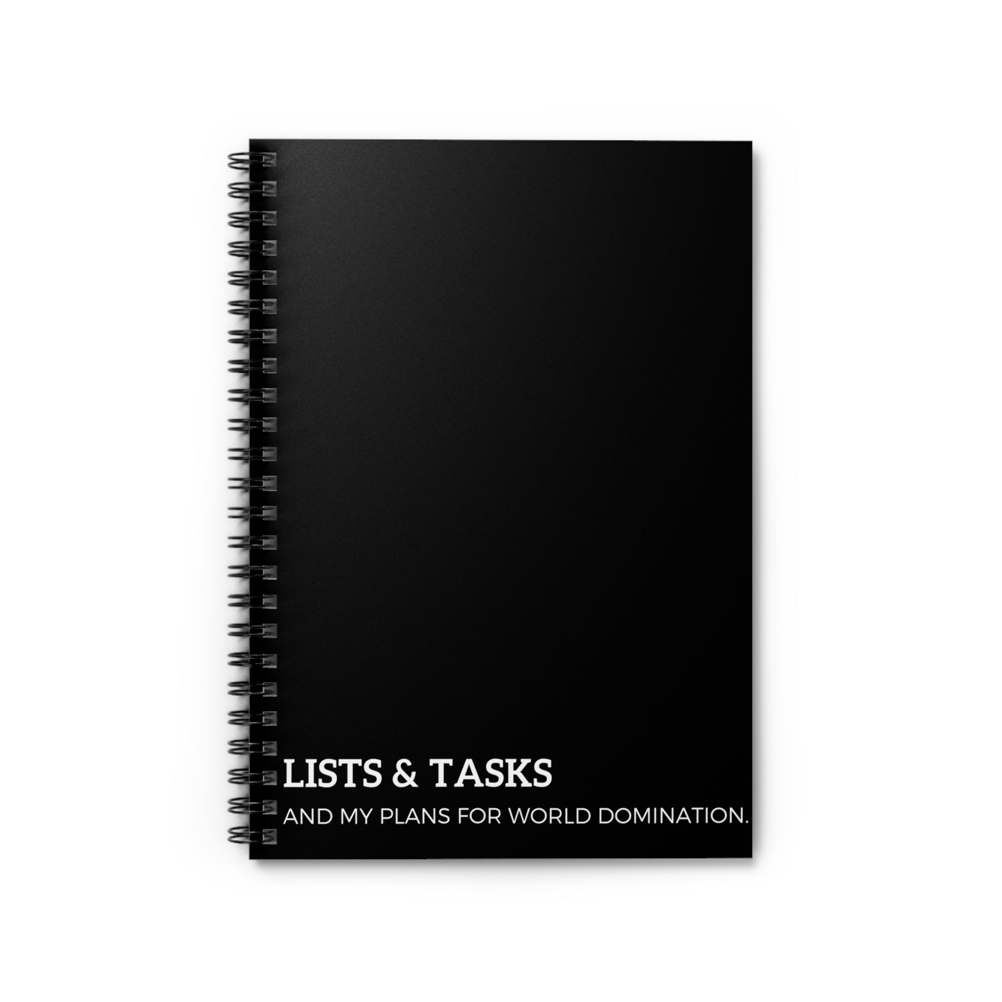 Lists and Tasks and My Plans For World Domination Notebook - Snarky Office Spiral Notebook