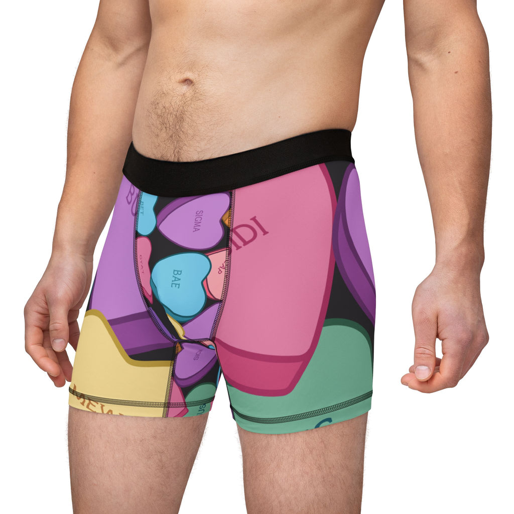 Men's Candy Heart Sigma Boxer Briefs for Valentines Day Boxers