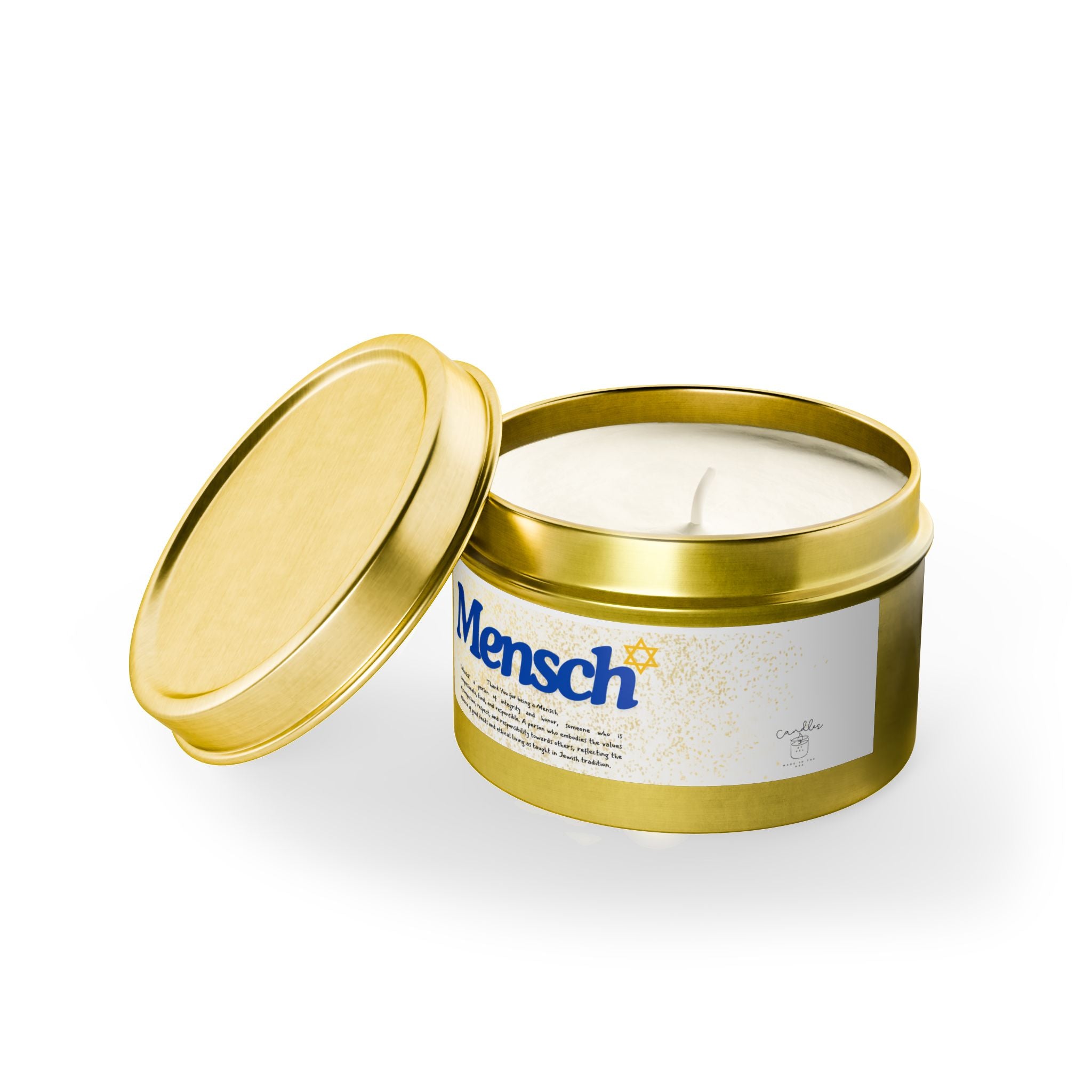 Thank You for being a Mensch Candle. Thank you Gift. Mensch Gift Jewish Thank you Gift
