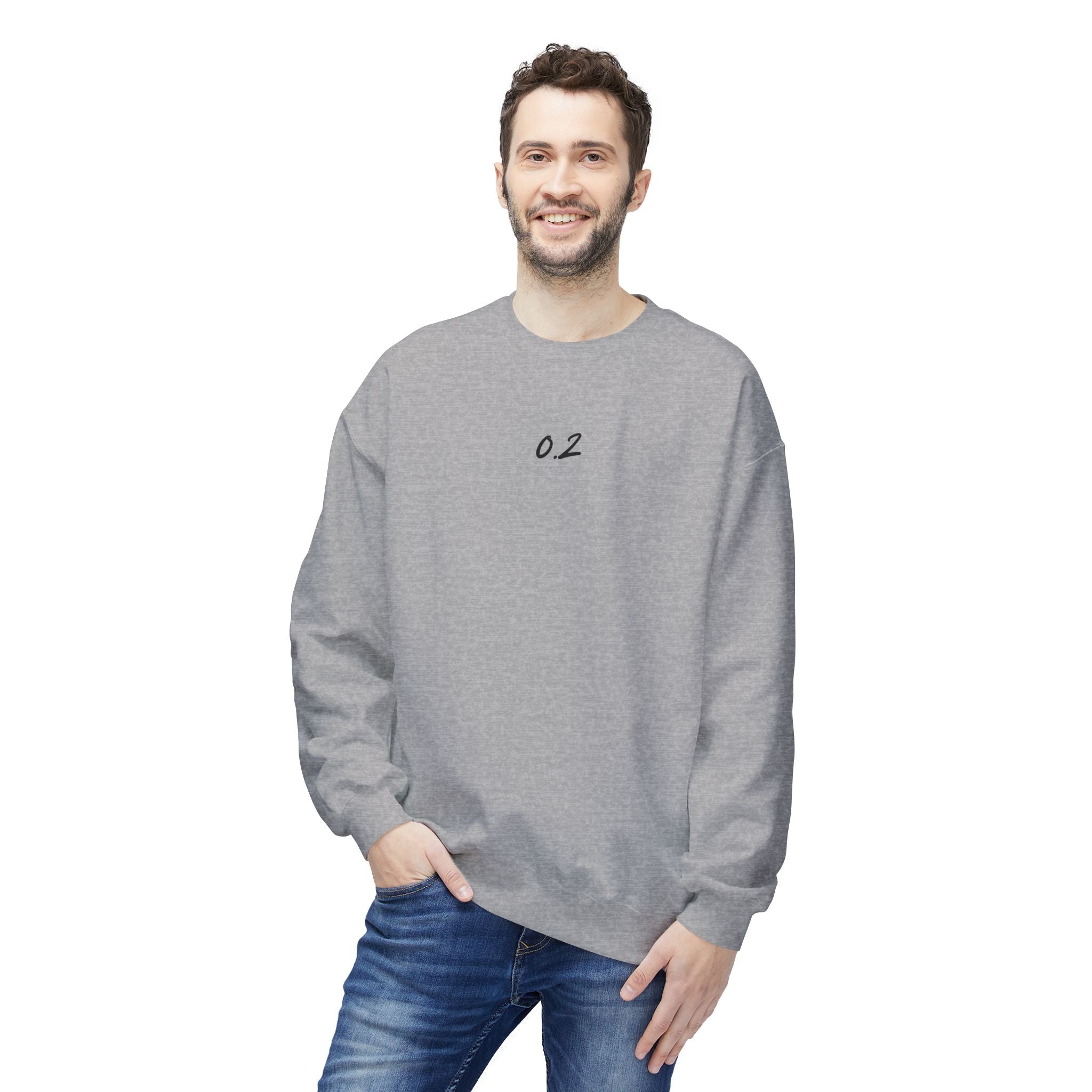 Minimalist 0.2 Fleece Crewneck Sweatshirt - Unisex Midweight Comfort Zero Point Two Sweatshirt