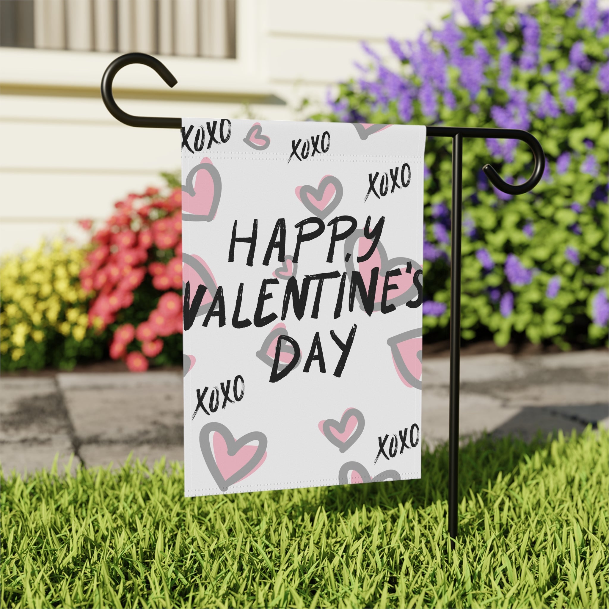Happy Valentine's Day Flag Valentine's Day Garden Flag February Garden Flag XOXO Valentine's Flag