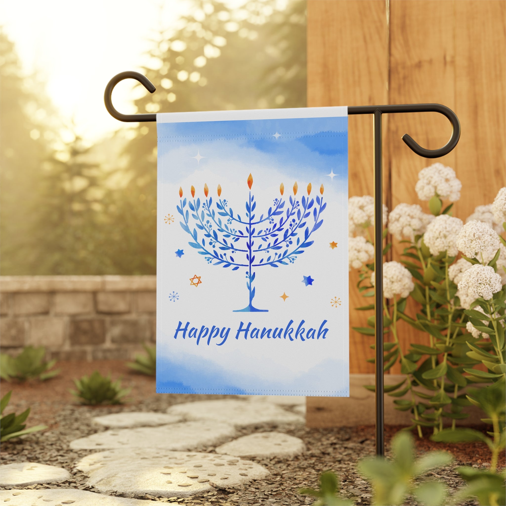 Happy Hanukkah House Flag or Garden Flag Hanukkah Flag