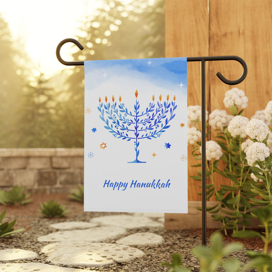 Happy Hanukkah Garden Flag Banner