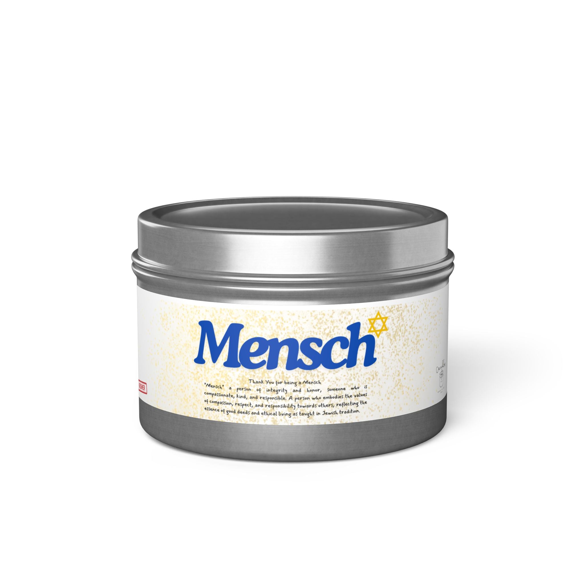 Thank You for being a Mensch Candle. Thank you Gift. Mensch Gift Jewish Thank you Gift
