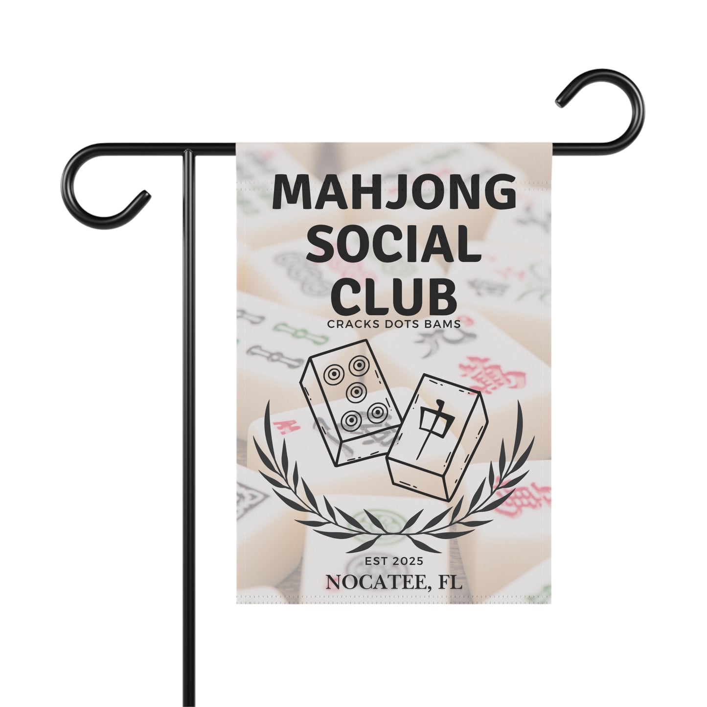 Mahjong Social Club Banner, Personalized Mahjong Welcome Flag, Mahjong Social Club Sign